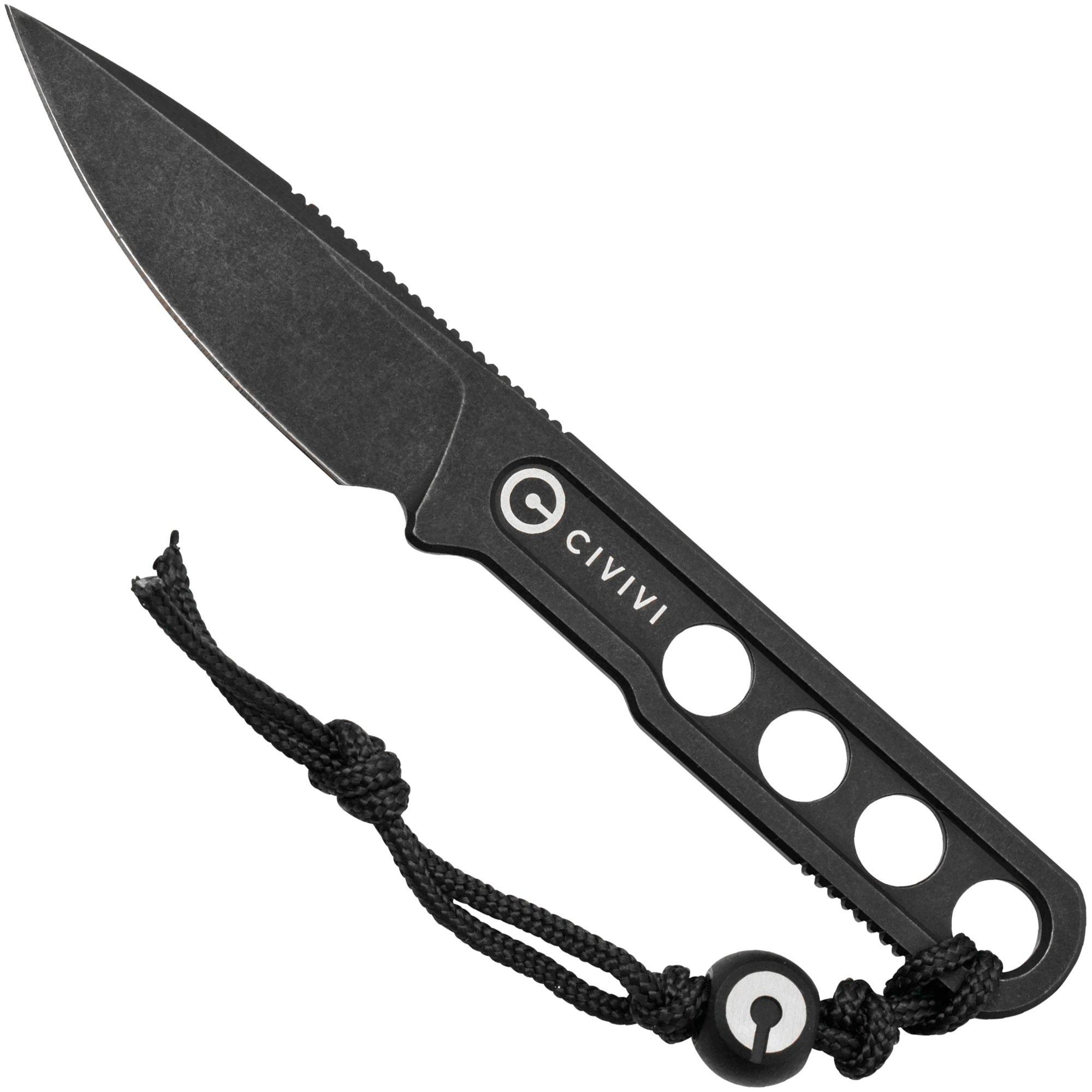 Civivi Circulus C22012-1, Black Stonewashed 10Cr15CoMoV Neck Knife, Ostap Hel Design
