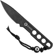 Civivi Circulus C22012-1, Black Stonewashed 10Cr15CoMoV cuchillo de cuello, diseño de Ostap Hel