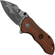 Civivi Gordo C22018C-DS1 Guibourtia Wood, Damascus coltello da tasca, design di Peter Carey