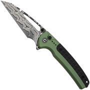 Civivi Sentinel Strike C22025B-DS1 Damascus, Green Aluminium, Black FRN Integral Spacer, Taschenmesser