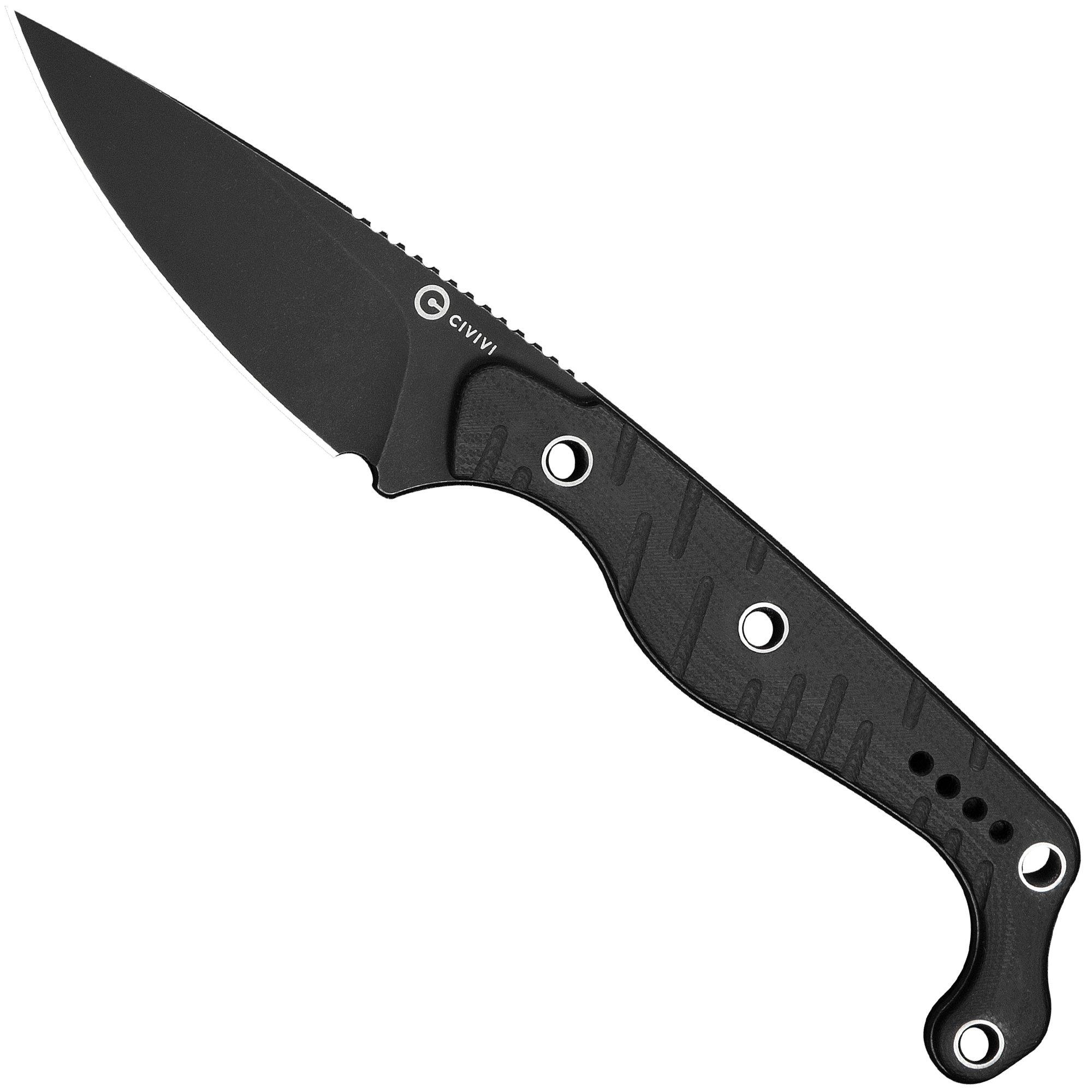 Civivi SŌKN C22027-3 Blackwashed Nitro-V, Black G10, fixed knife, Kyle Lamb design