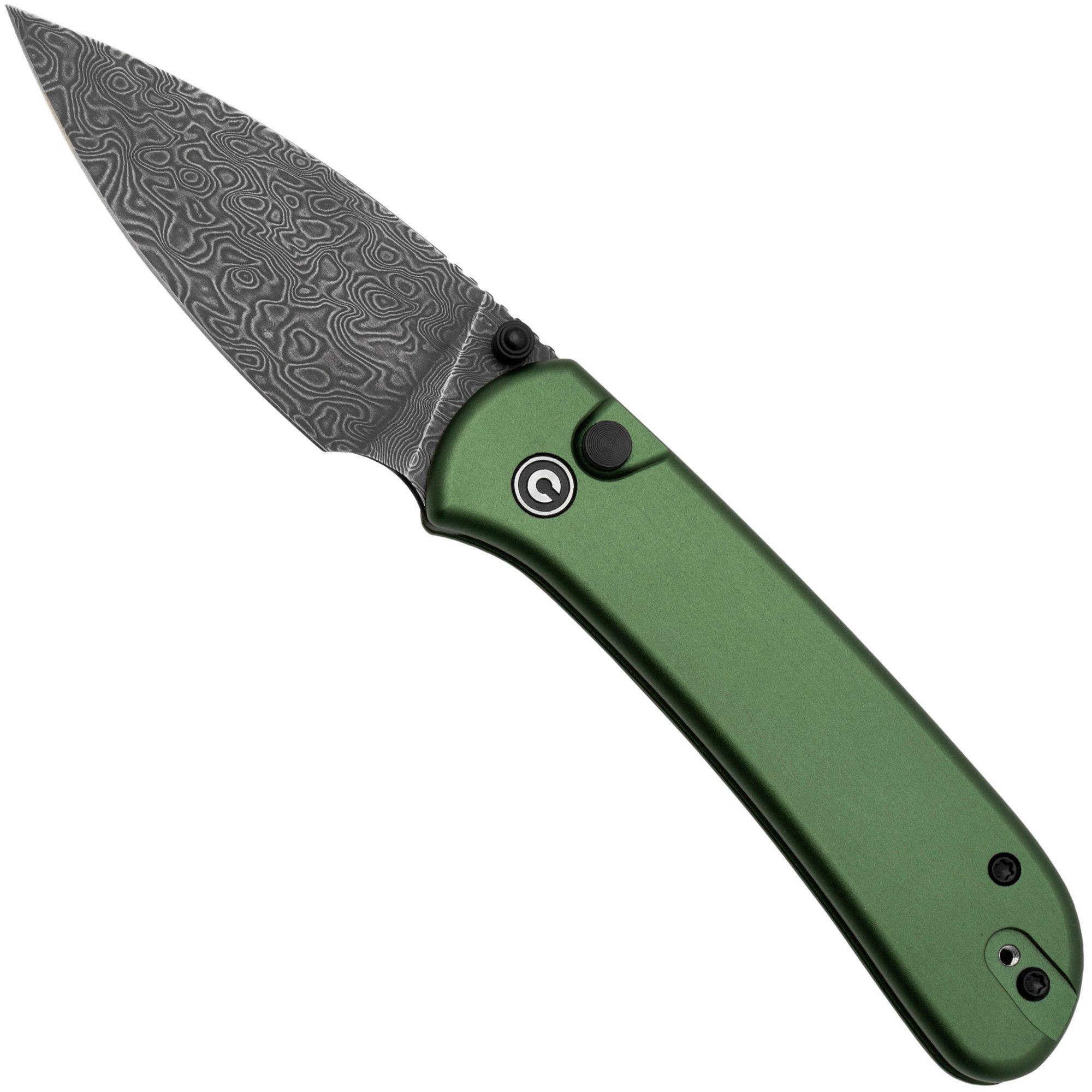 Nóż składany Civivi Qubit C22030E-DS1 Damascus Green Aluminium