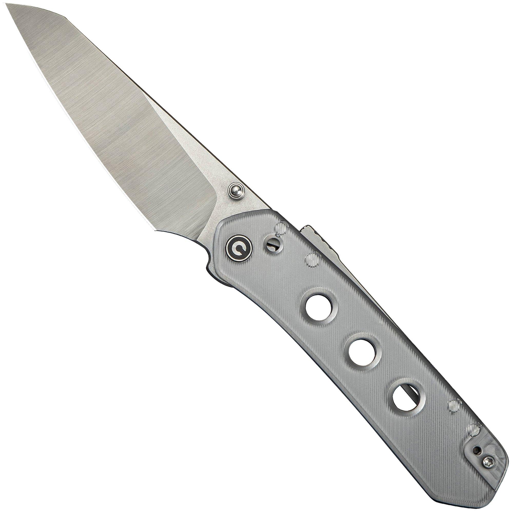 Nóż składany Civivi Vision FG C22036-7 Satin Nitro-V, Stonewashed Flat, Polished Clear Lexan, projekt Snecx Tan