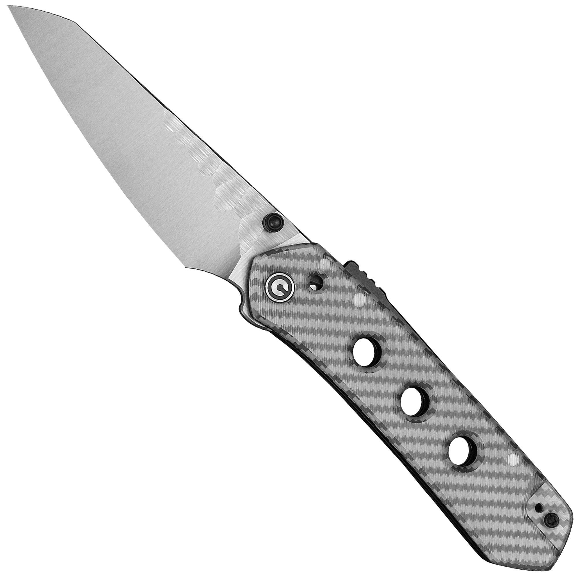 Civivi Vision FG C22036-8, Rock Grind Pattern Satin Nitro-V, Polished Clear Lexan, couteau de poche, Snecx Tan design
