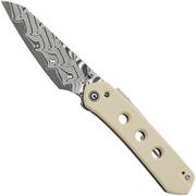 Civivi Vision FG, C22036-DS1, Damascus, Ivory G10, coltello da tasca, Snecx Tan design