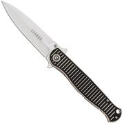 Civivi RS71 C23025-1 Satin Nitro-V, Milled Ivory Black G10 couteau de poche, Robert Saniscalchi design