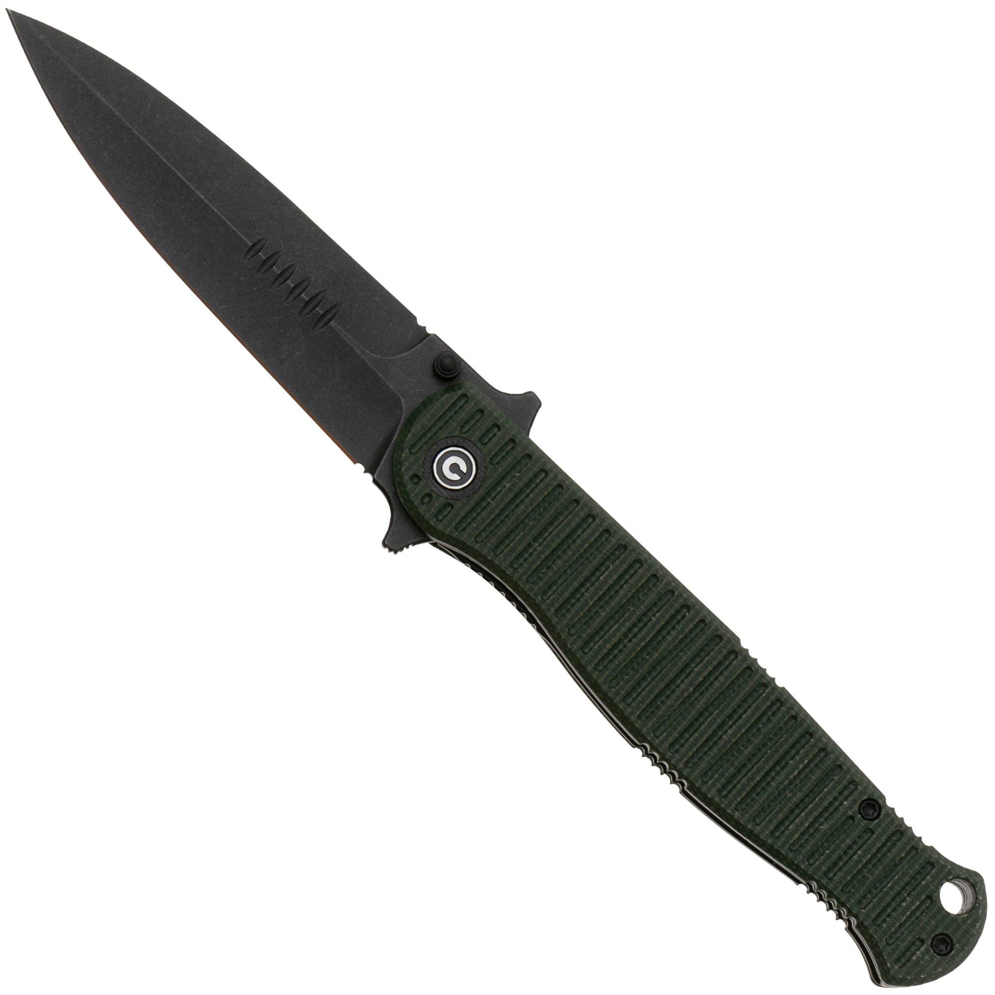 Nóż składany Civivi RS71 C23025-3 Blackwashed Nitro-V, Green Canvas Micarta, projekt Robert Saniscalchi
