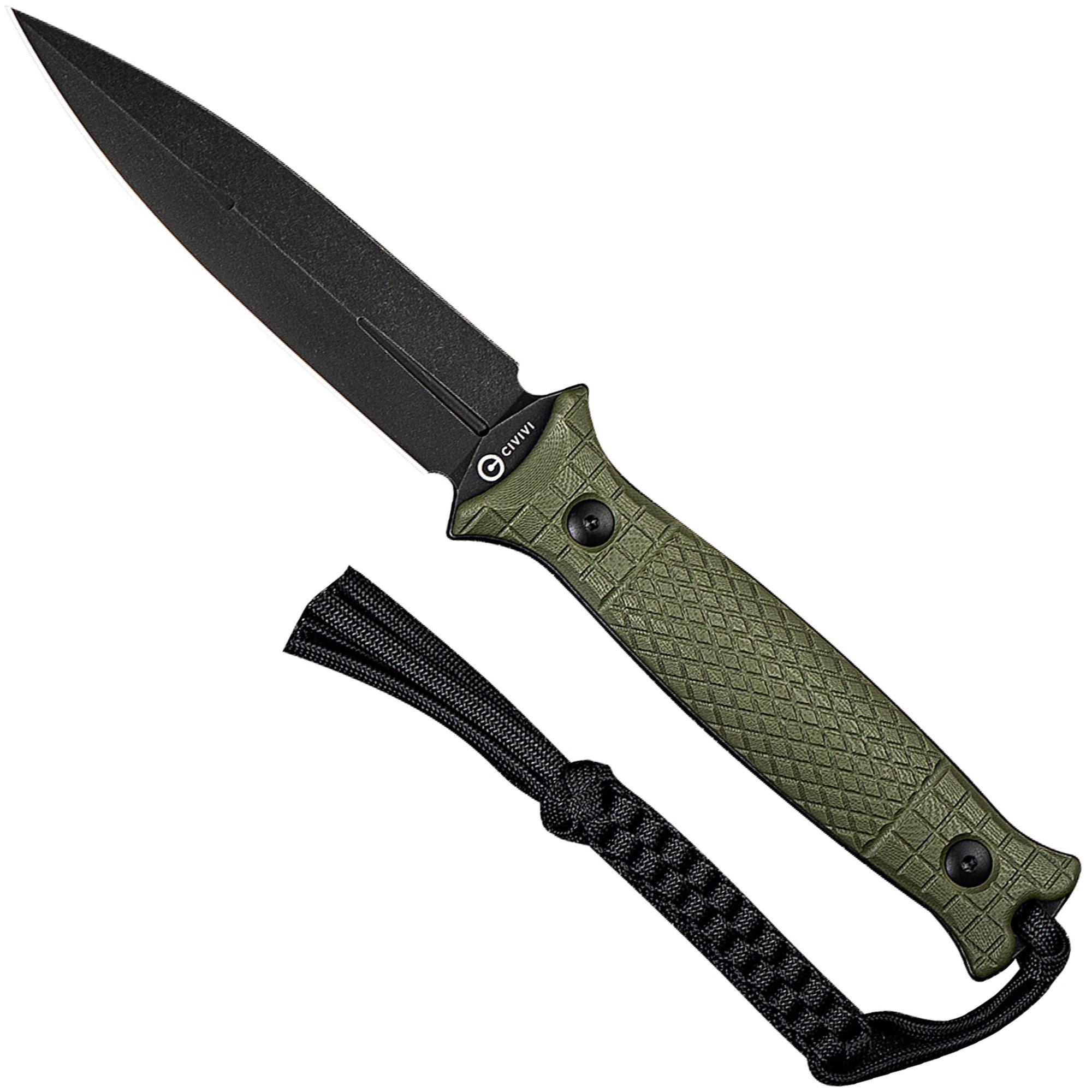 Civivi Perfrico C23026-2 Black Stonewashed 14C28N OD Green G10, Fahrtenmesser