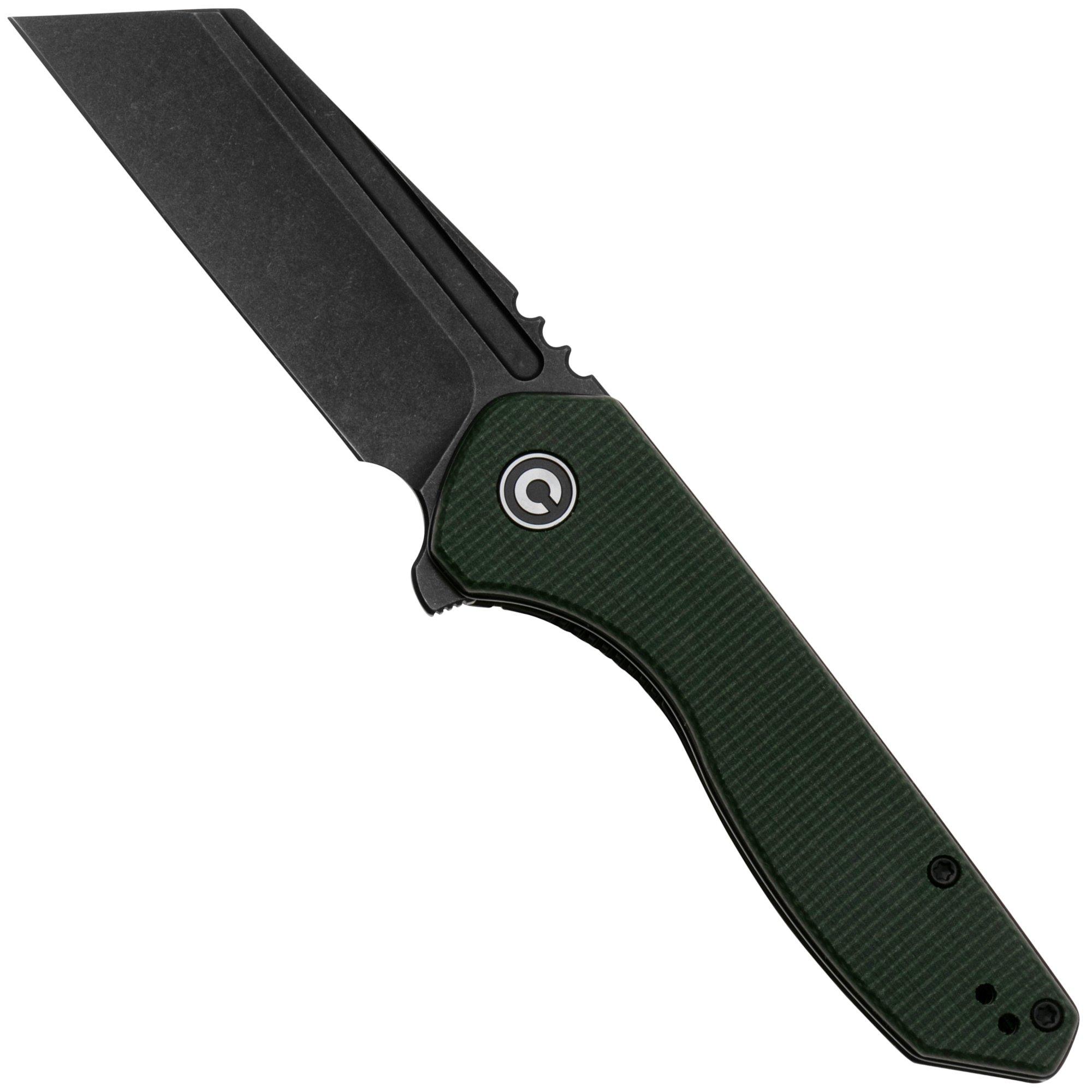 Nóż składany Civivi ExOne C23036-3 Blackwashed Nitro-V, Green Canvas Micarta, projekt Brian Brown