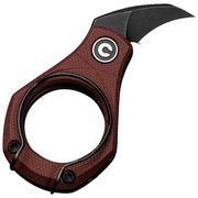 Civivi Pyrus C23038-1 Black 14C28N, Burgundy G10, Ostap Hel design, coltello da tasca