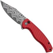 CIVIVI Stormhowl C23040B-DS1, Damascus, Milled Red Aluminum, pocket knife
