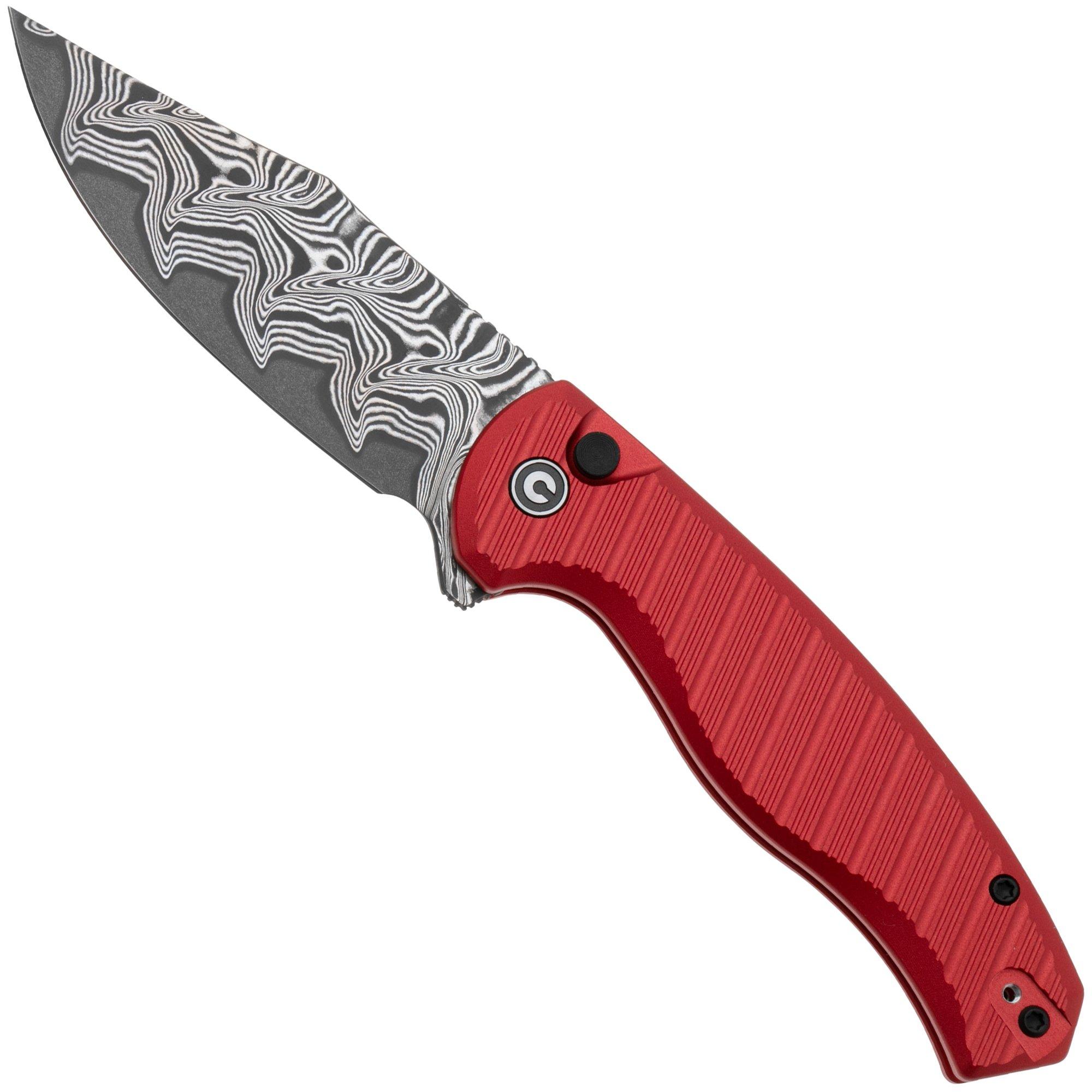 CIVIVI Stormhowl C23040B-DS1, Damascus, Milled Red Aluminum, Taschenmesser