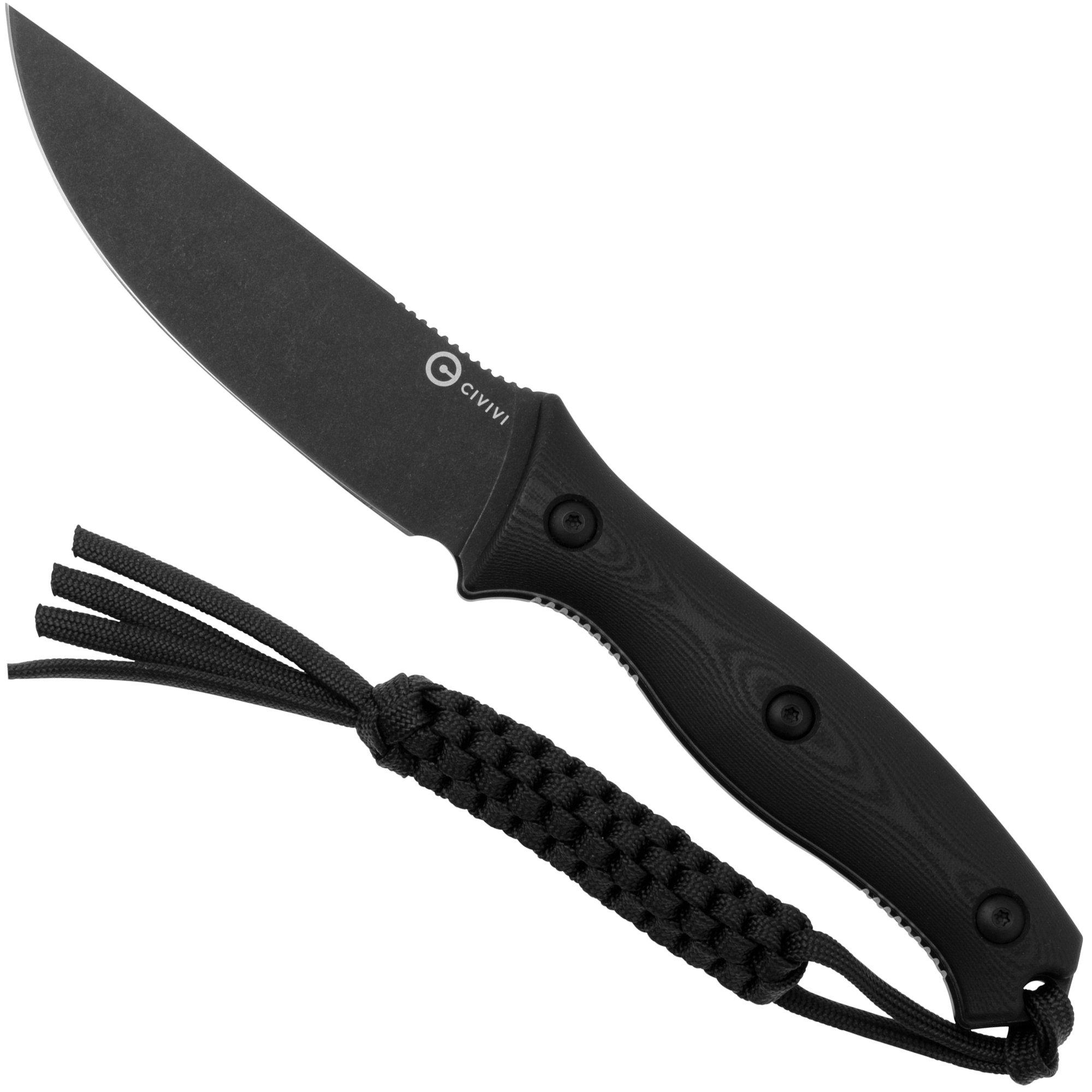 Nóż z głownią stałą Civivi Stormridge C23041-1 Blackwashed Nitro-V, Black G10