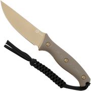 CIVIVI Stormridge C23041-2 Desert Tan Stonewashed Nitro-V, Tan G10, couteau fixe