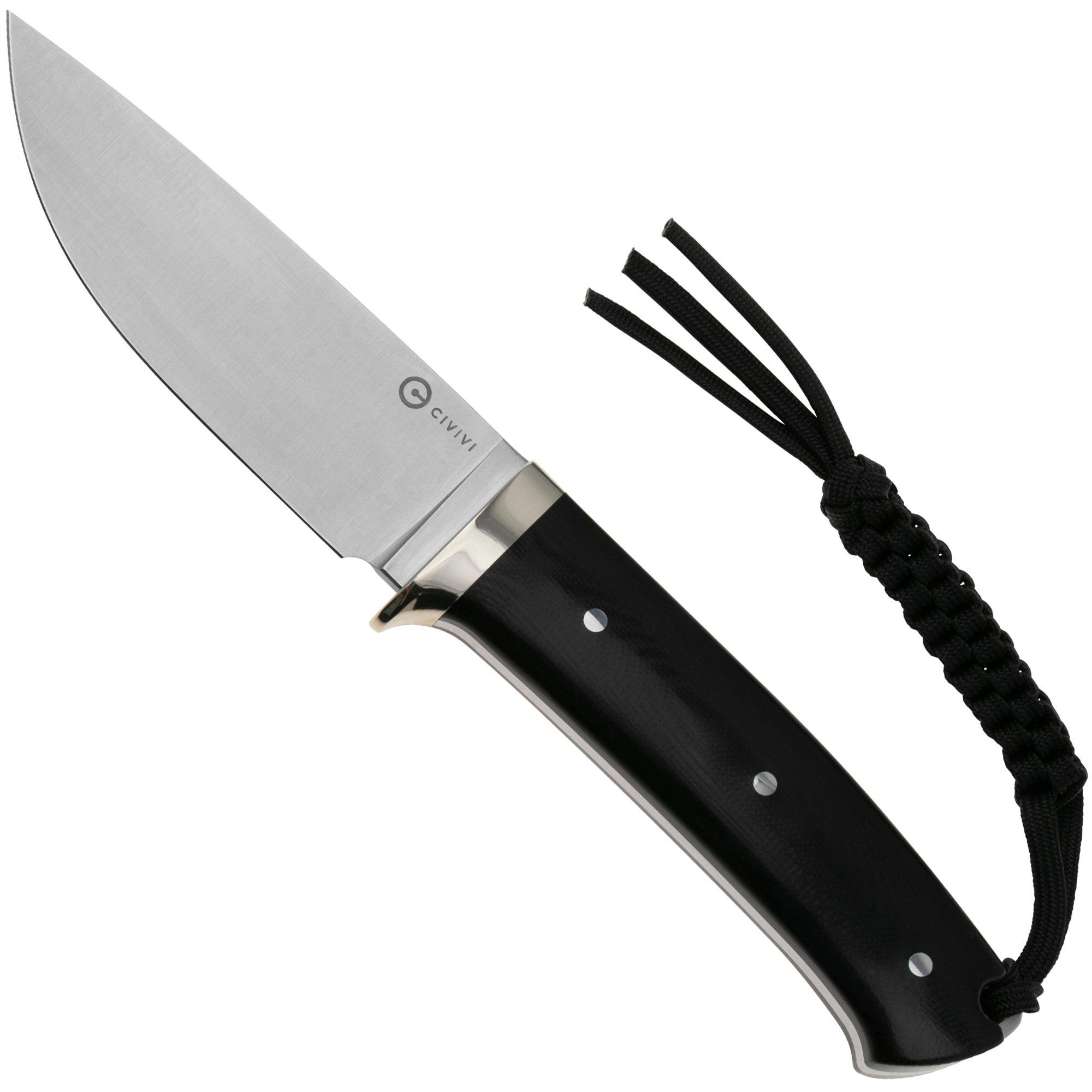 Nóż z głownią stałą Civivi Cloud Peak C23044-1 Satin Nitro-V, Black G10, Nickel Silver Guard
