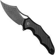 CIVIVI Chiro C23046-DS1, Damaststeel, Carbon Overlay Black G10, couteau de poche