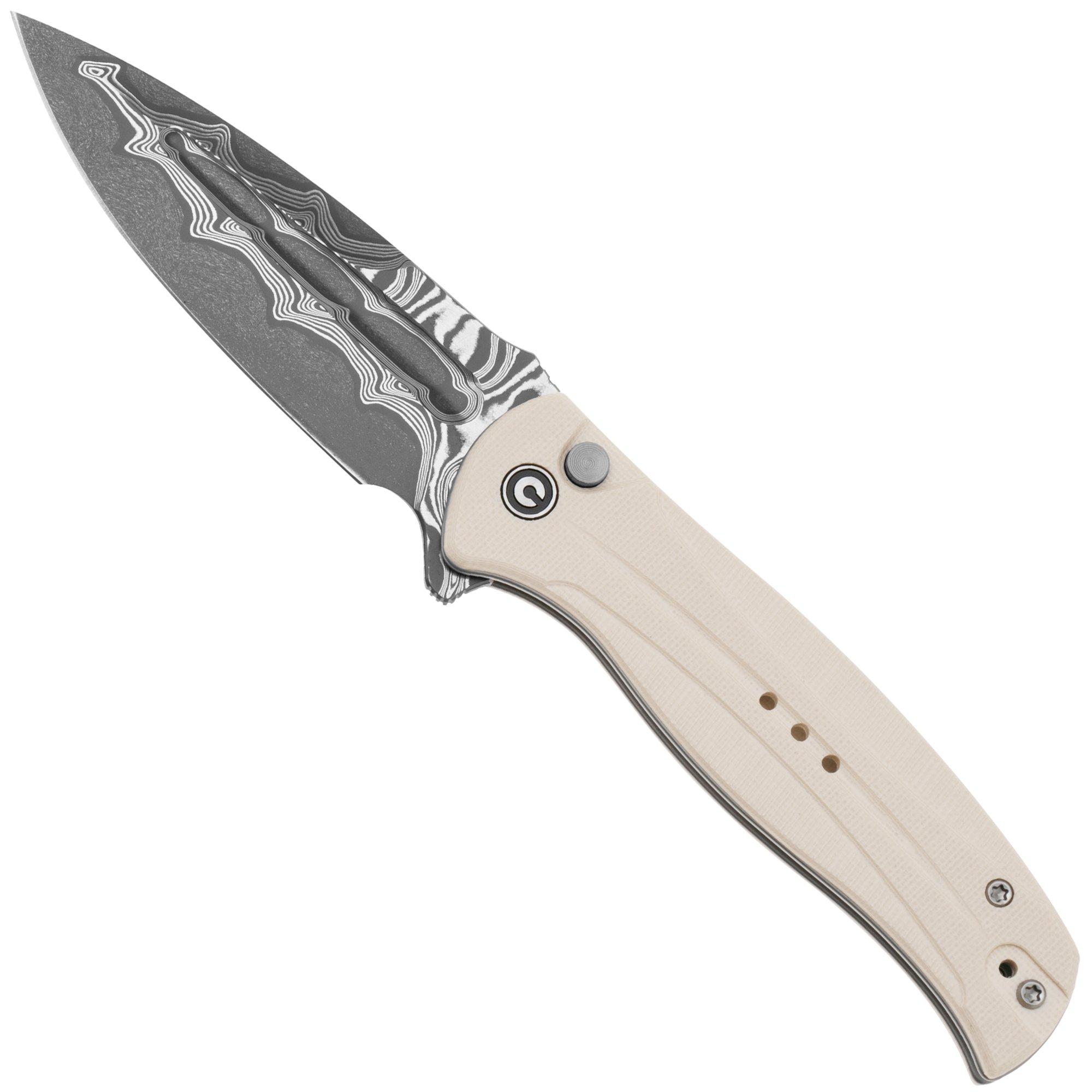 Nóż składany Civivi Incindie C23053-DS1 Damascus, Ivory G10