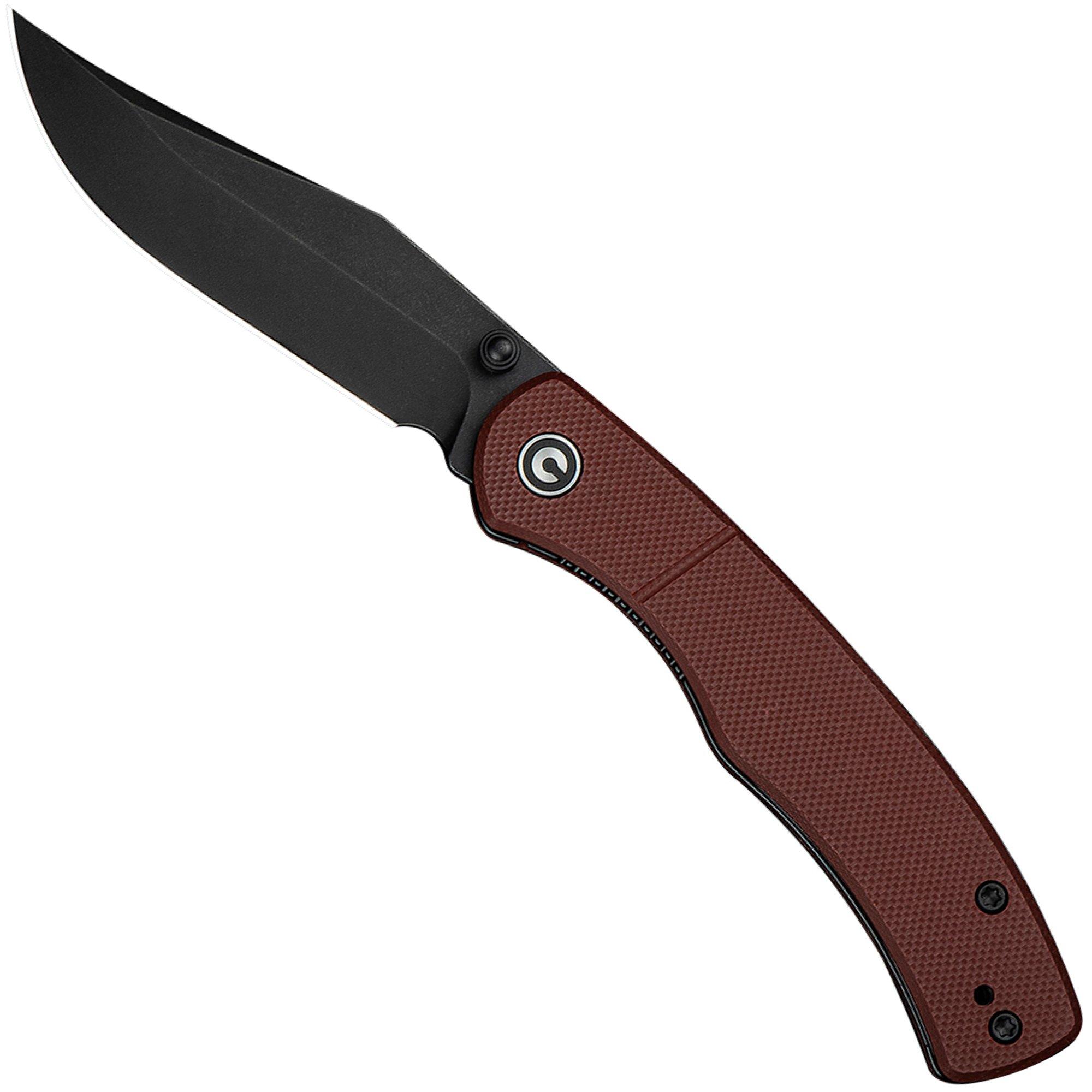 Nóż składany Civivi Clingman C23065-2 Black Stonewashed Nitro-V Burgundy G10, projekt Taylor Martin