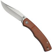 Civivi Clingman C23065-3 Satin Finished Nitro-V Brown Canvas Micarta, couteau de poche, Taylor Martin design