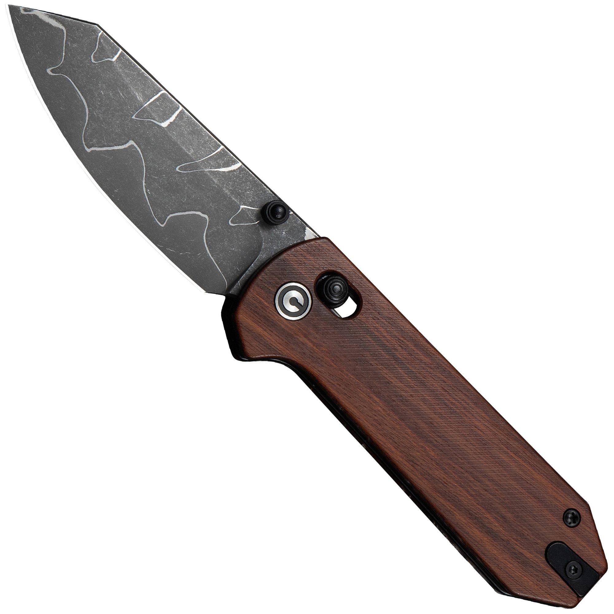 Nóż składany Civivi Yonder C23073B-DS2, Damascus, Guibourtia Wood, projekt Zac Whitmore