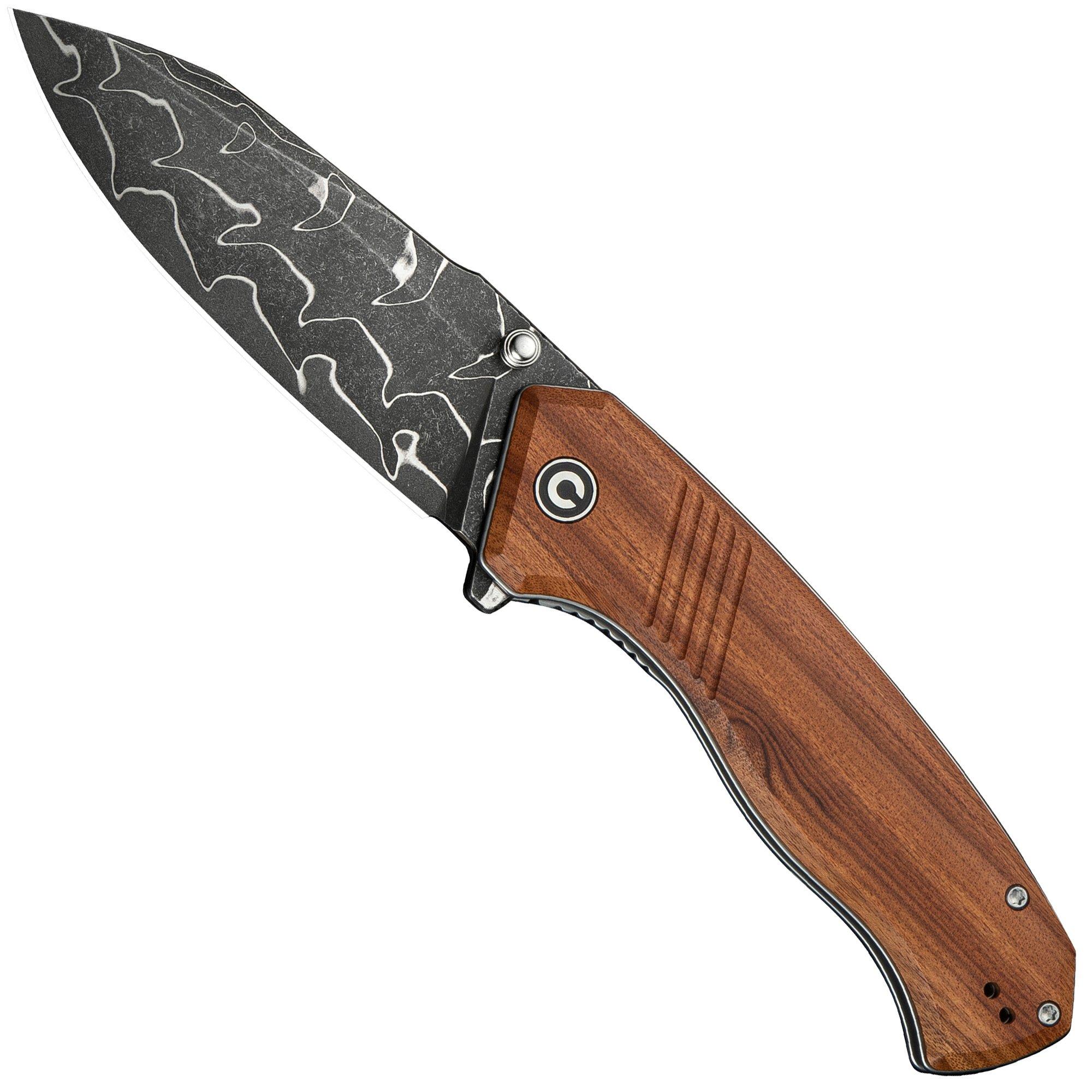 Civivi Placoid C23079-DS1 Damascus, Guibourtia Wood, Taschenmesser