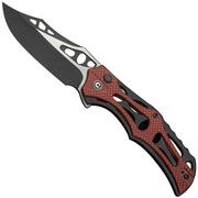 Civivi Biophase C23083C-1 Blackwashed Nitro-V, Black Aluminium Burgundy Coarse G10, navaja