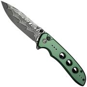 Civivi Hyperpulse C23087A-DS1 Damascus, Green Aluminium, pocket knife