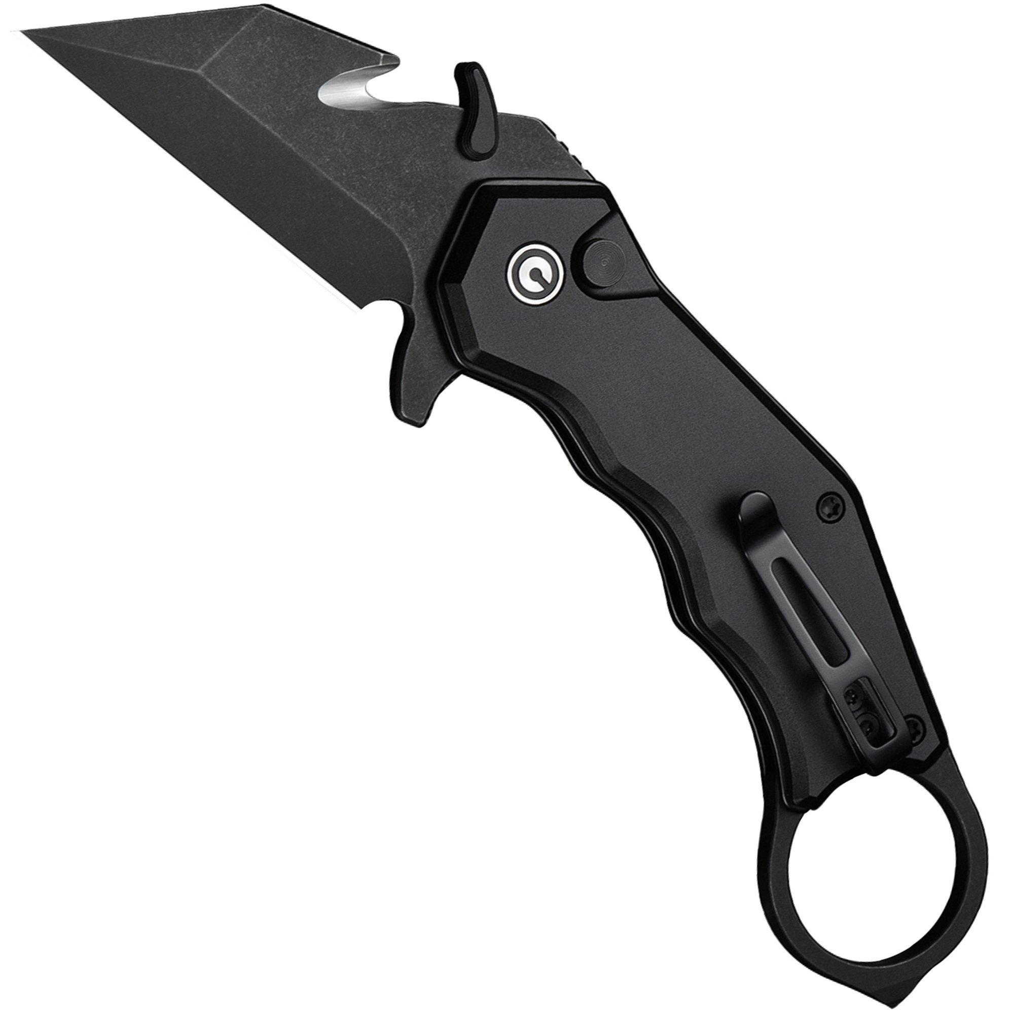 Civivi Amaroq C24018-2 Blackwashed Nitro-V, Black Aluminium, pocket knife, Tony Sentmanat design