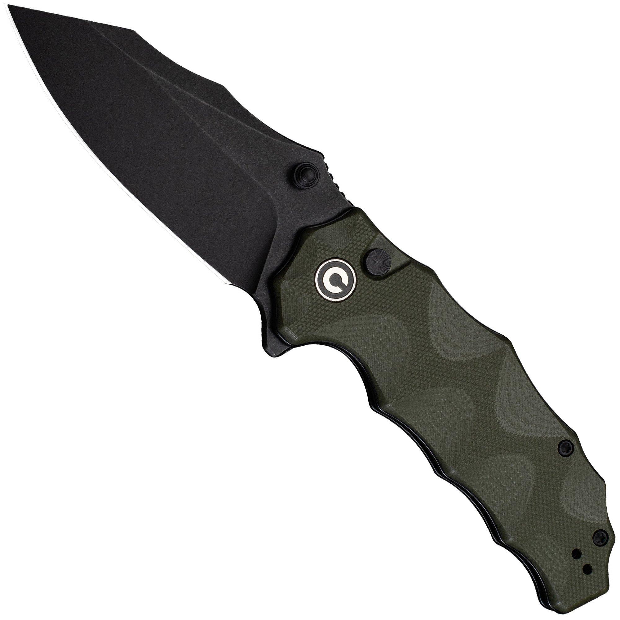 Civivi Natterjack C24028-1 Blackwashed 14C28N, Green G10, couteau de poche