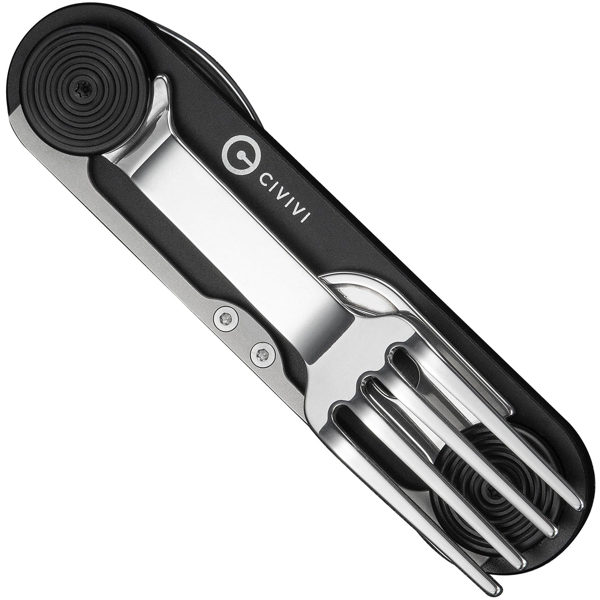 Civivi Partake C24032C-1, Stainless Steel, Black Aluminum, outdoor cutlery