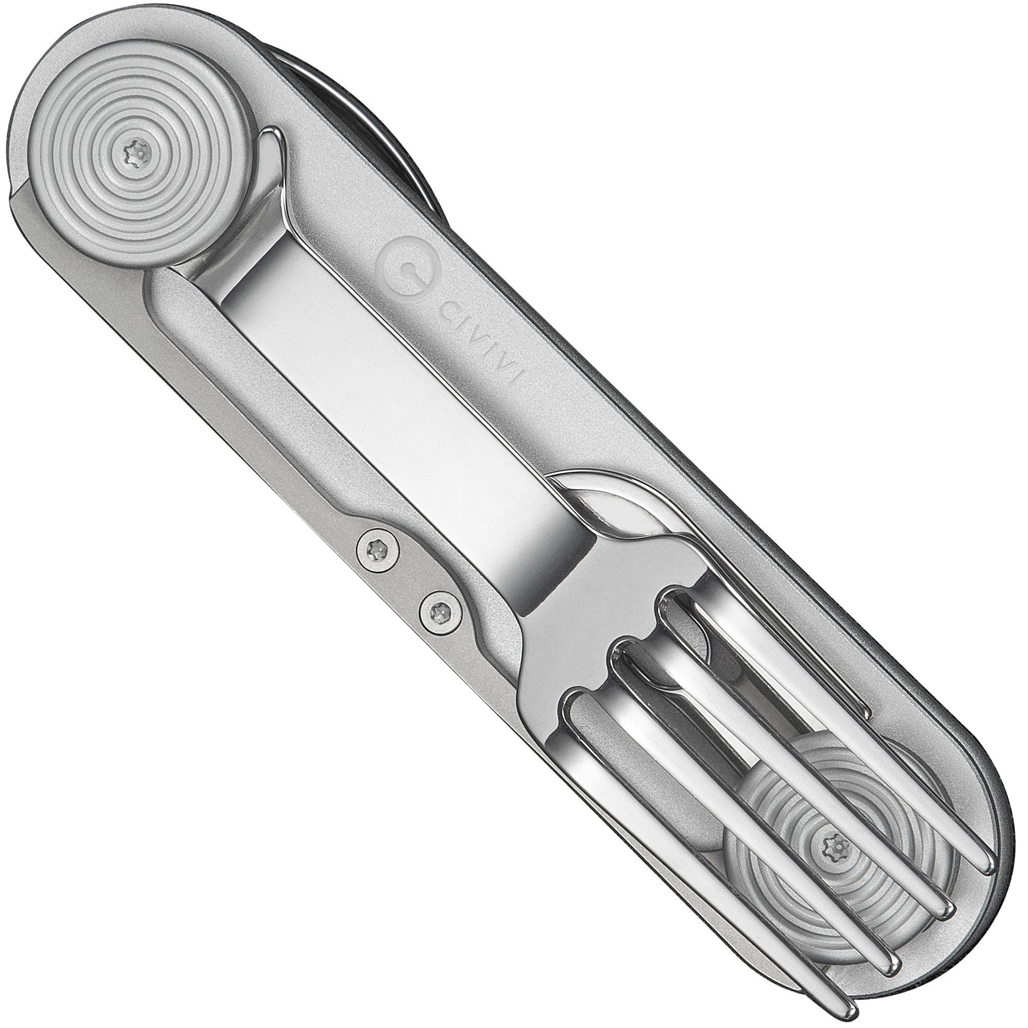 Civivi Partake C24032C-3, Stainless Steel, Silver Aluminum, outdoor cutlery