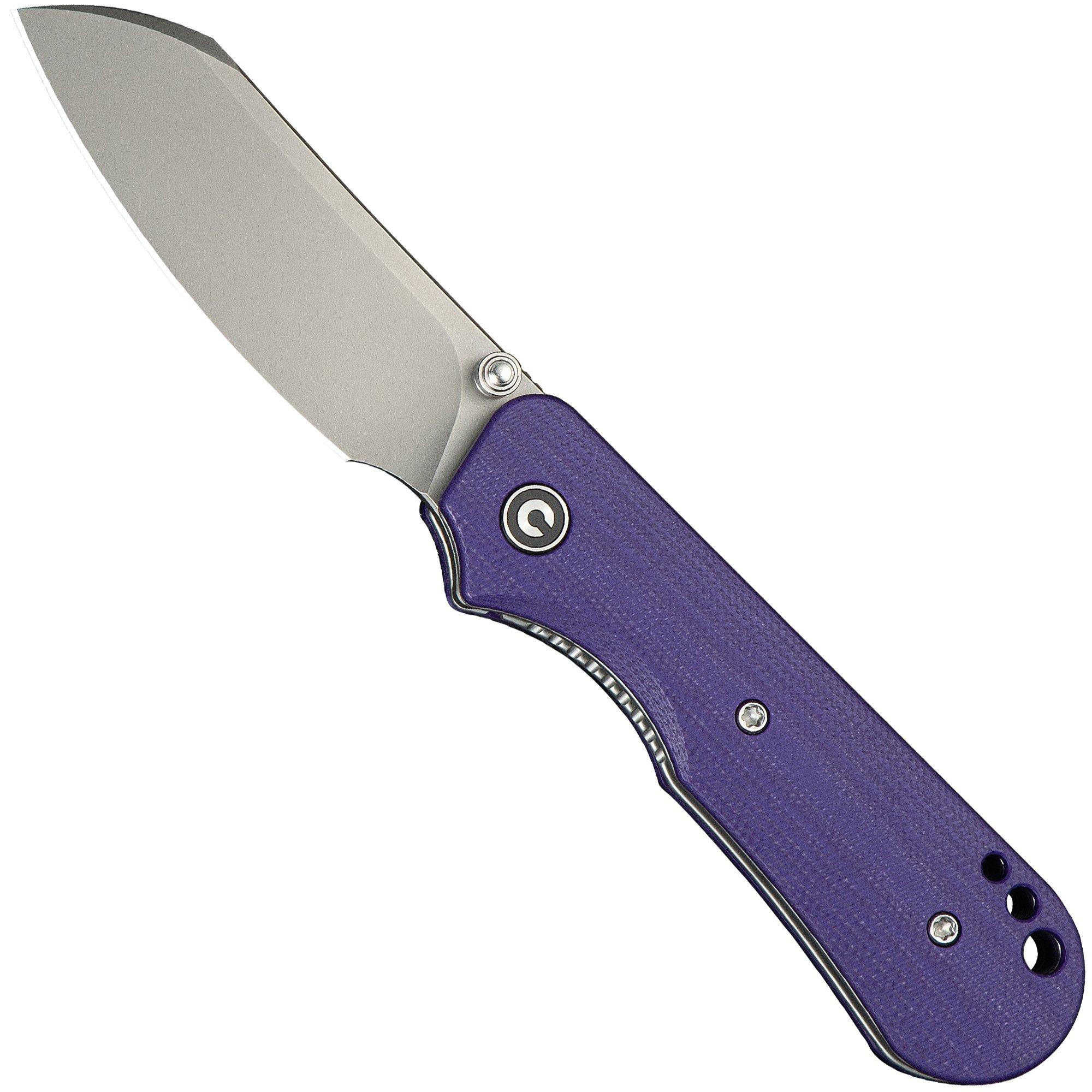 Civivi Crabby C24055-2 Stonewashed 14C28N, Purple G10, couteau de poche, Ken Onion Jr. design