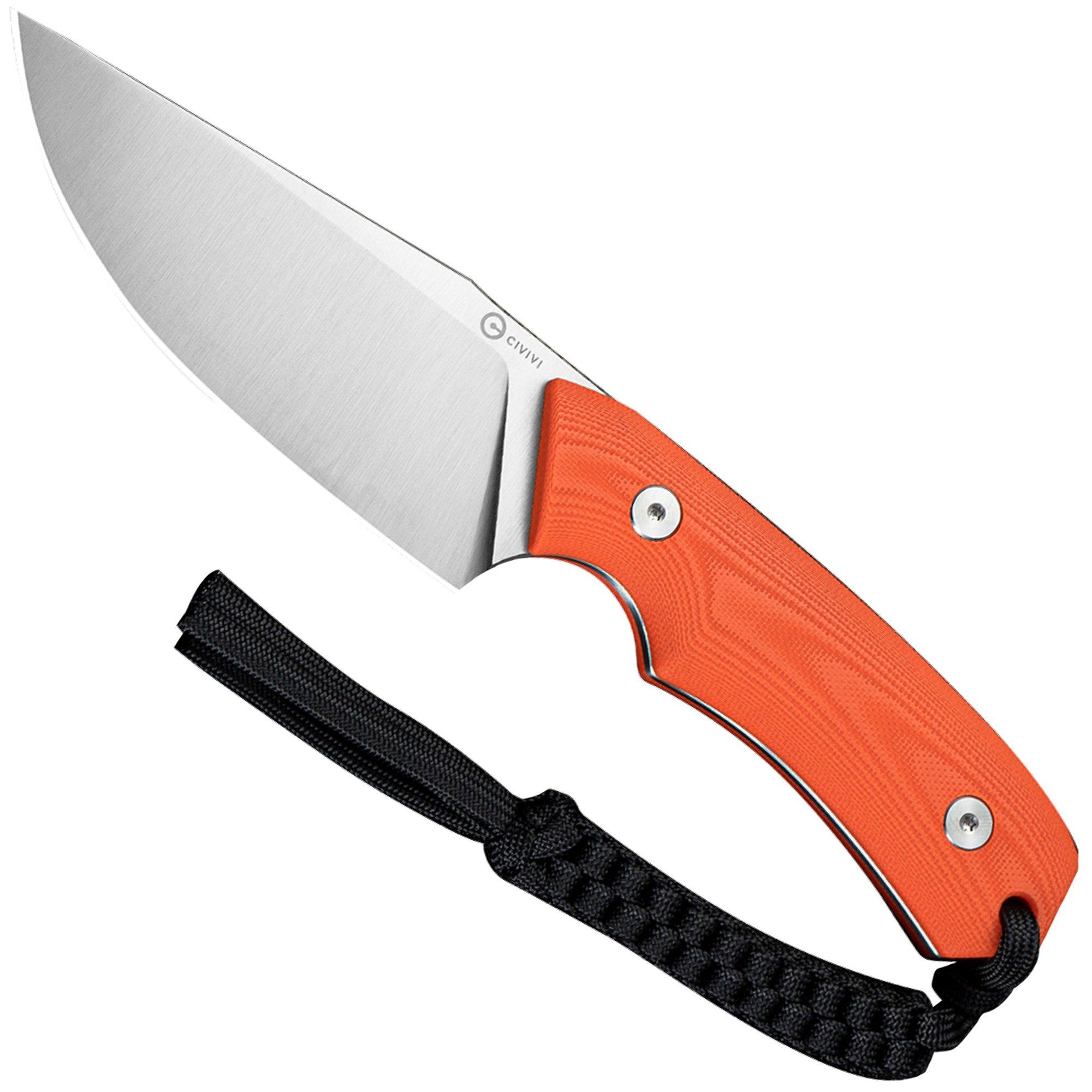 Civivi Gander C24058B-1, Satin Finished 14C28N, Orange G10 fixed knife, Matt Gentry design