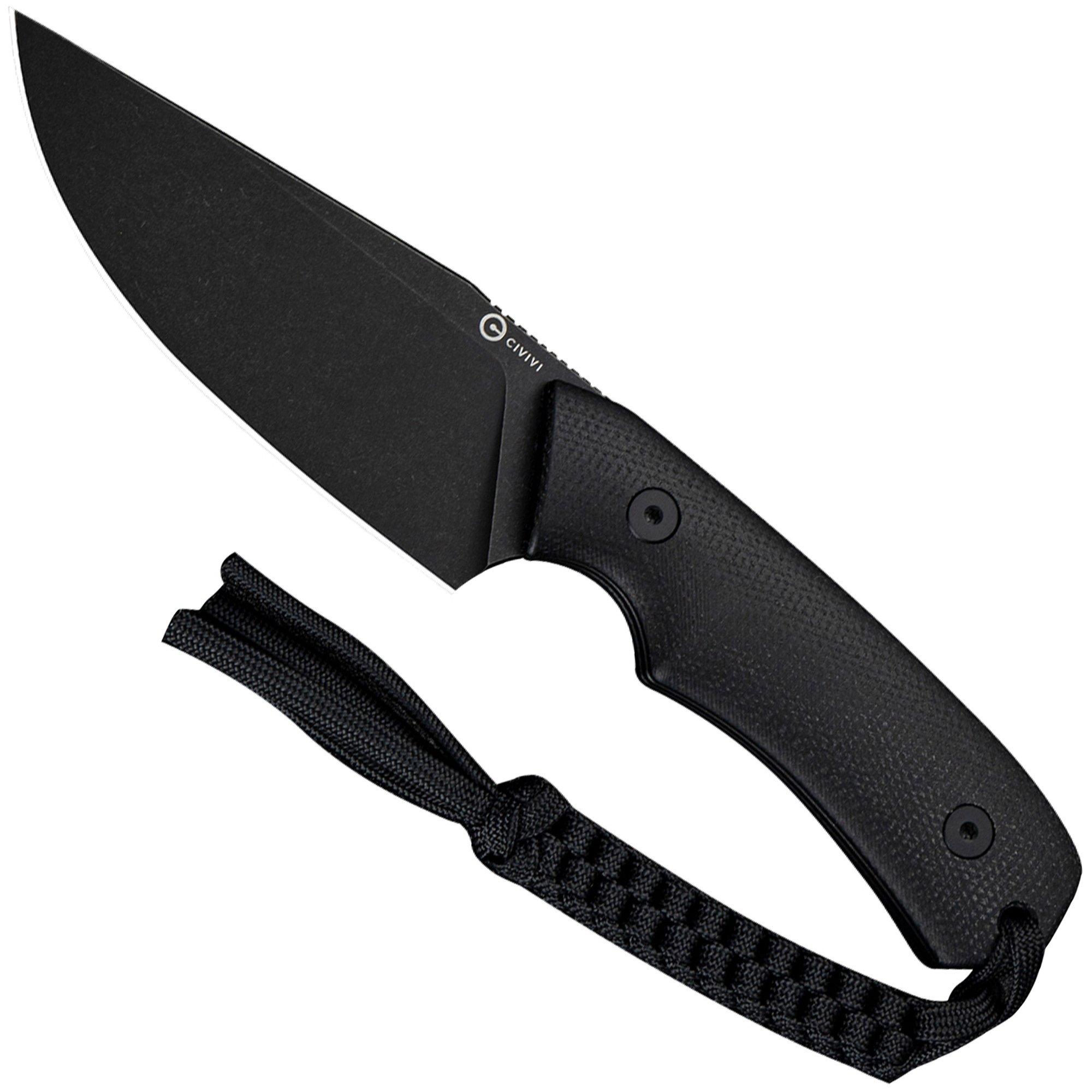 Civivi Gander C24058B-2, Black Stonewashed 14C28N, Black Canvas Micarta fixed knife, Matt Gentry design