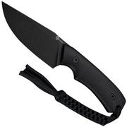 Civivi Gander C24058B-2, Black Stonewashed 14C28N, Black Canvas Micarta fixed knife, Matt Gentry design
