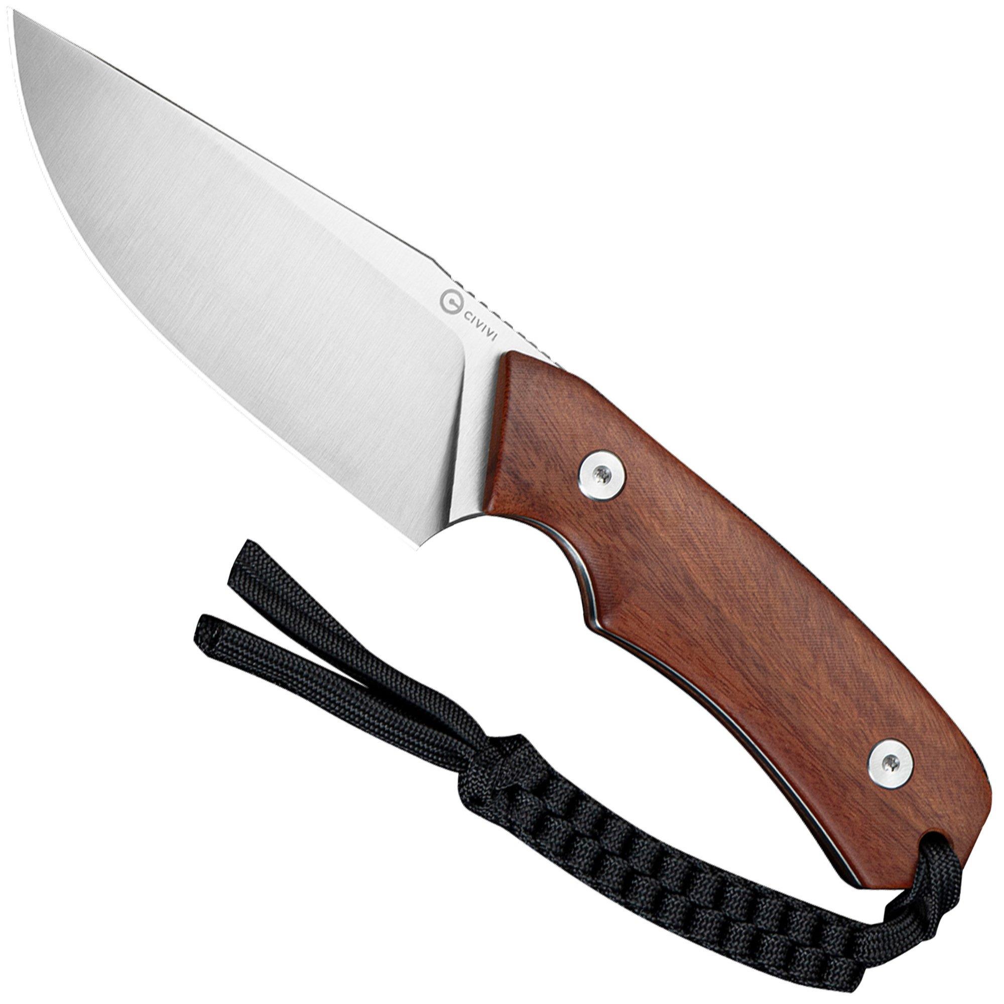 Civivi Gander C24058B-3, Satin Finished 14C28N, Guibourtia Wood coltello fisso, Matt Gentry design