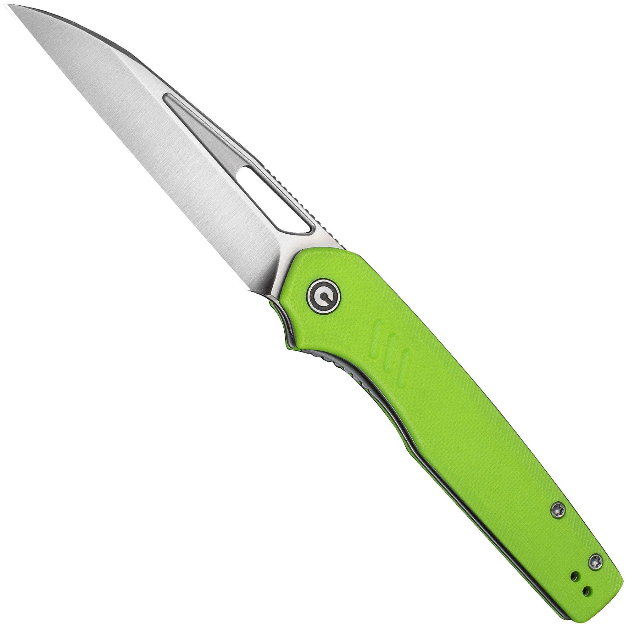 Civivi Guile C24062B-2 Satin 14C28N, Fluorescent Green G10, pocket knife, Shawn Ashmore design