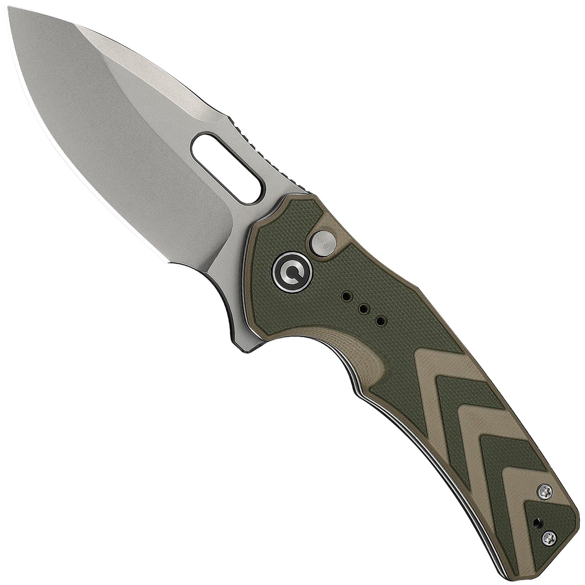 Civivi Vexron C24066-2 Stonewashed 14C28N, Green & Tan G10, couteau de poche
