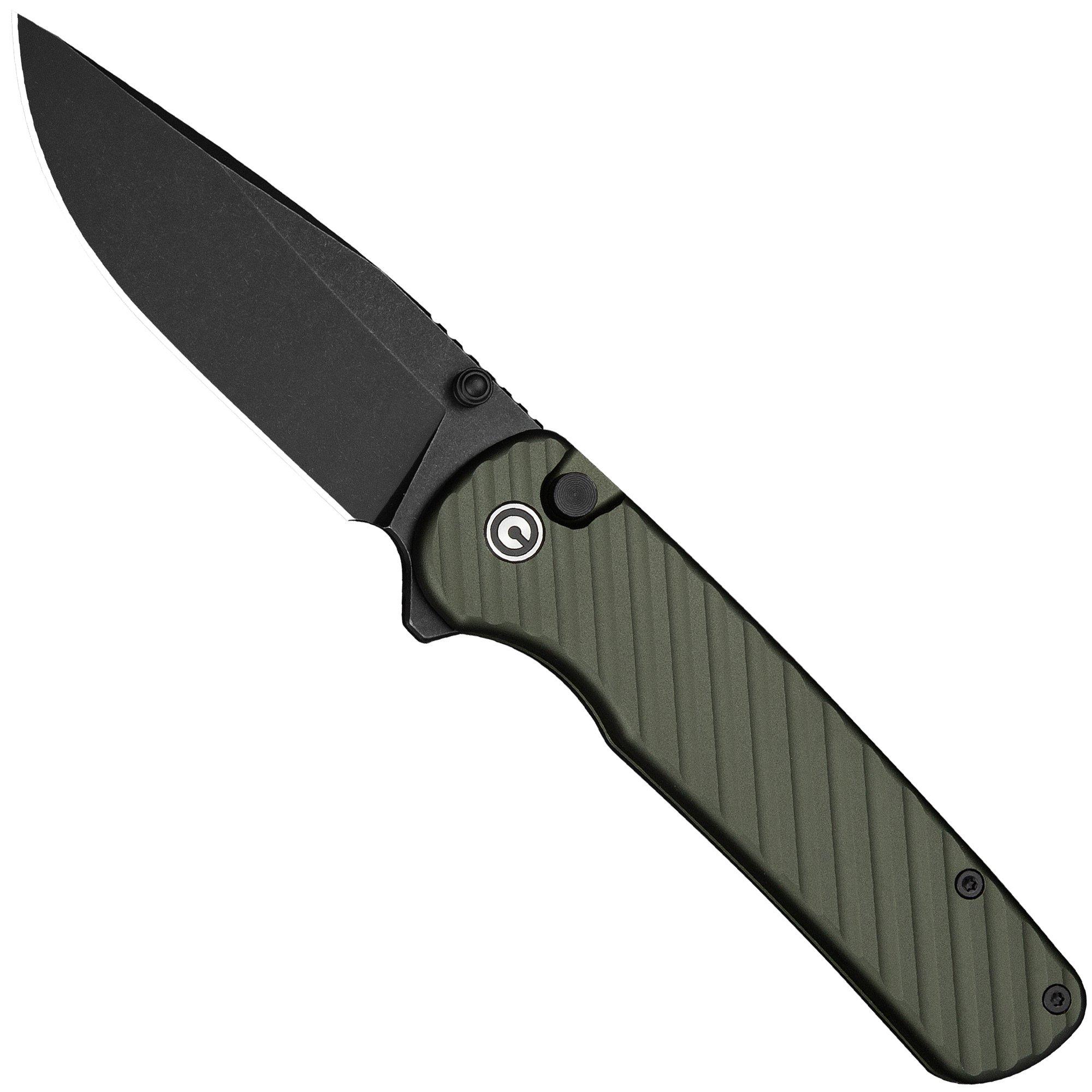 Civivi Iron Tide C25011-2, Blackwashed 14C28N, Forest Green Aluminum pocket knife, Pete's Pirate Life design