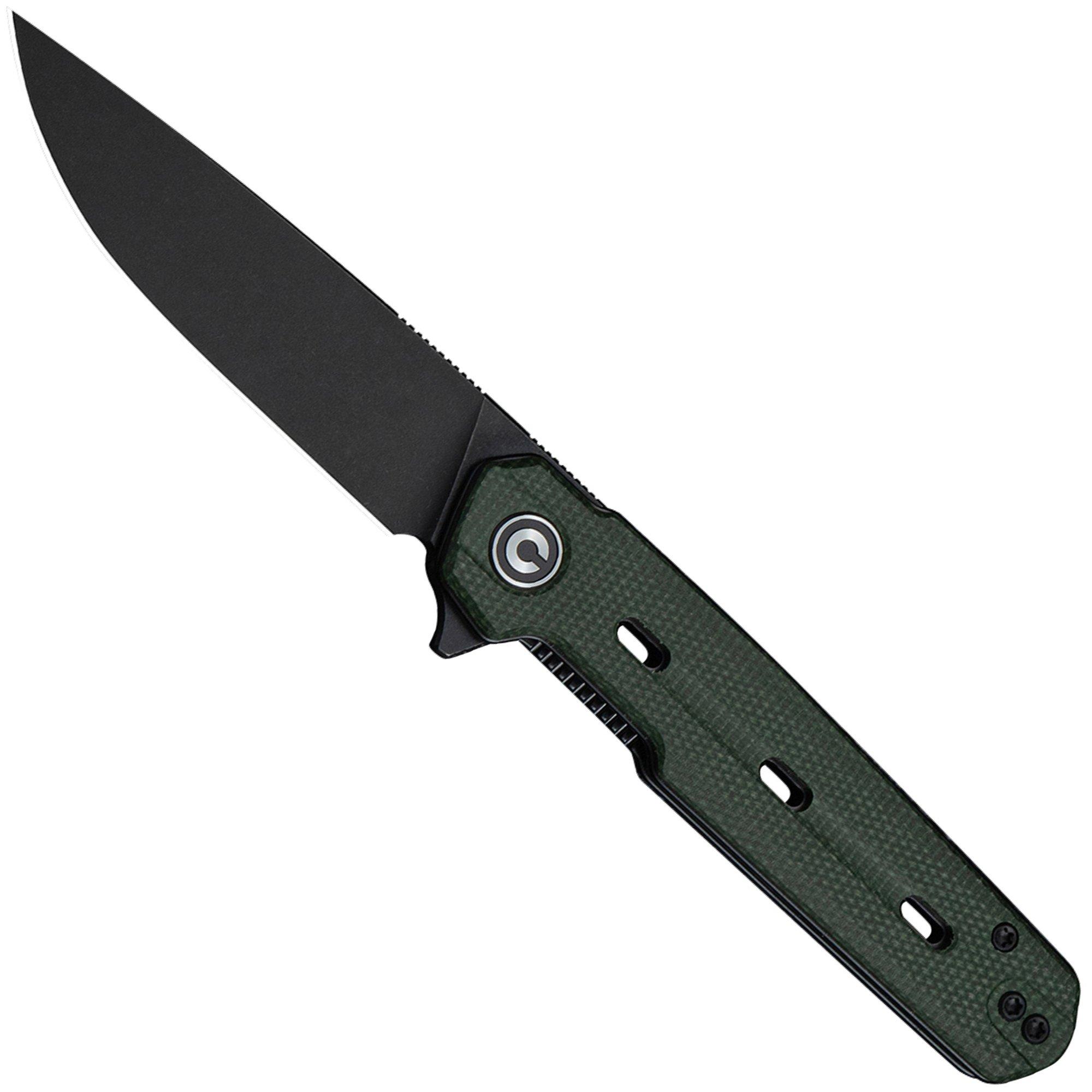 Civivi Navo C25015A-2 Blackwashed Nitro-V, Green Micarta, couteau de poche, Ostap Hel design
