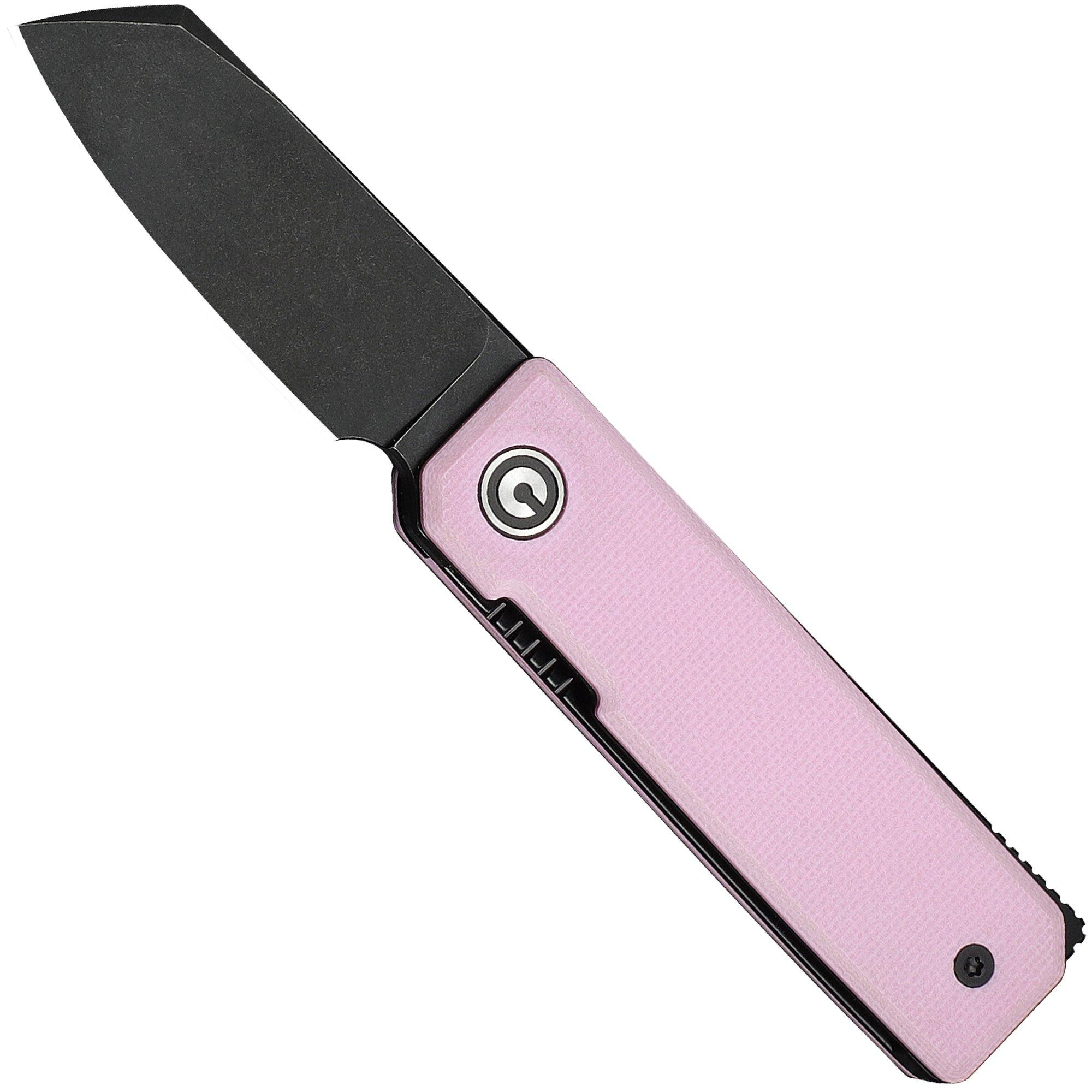 Civivi Kukei C25036-1, Blackwashed Nitro-V, Powder Pink G10 zakmes, Tashi Bharucha