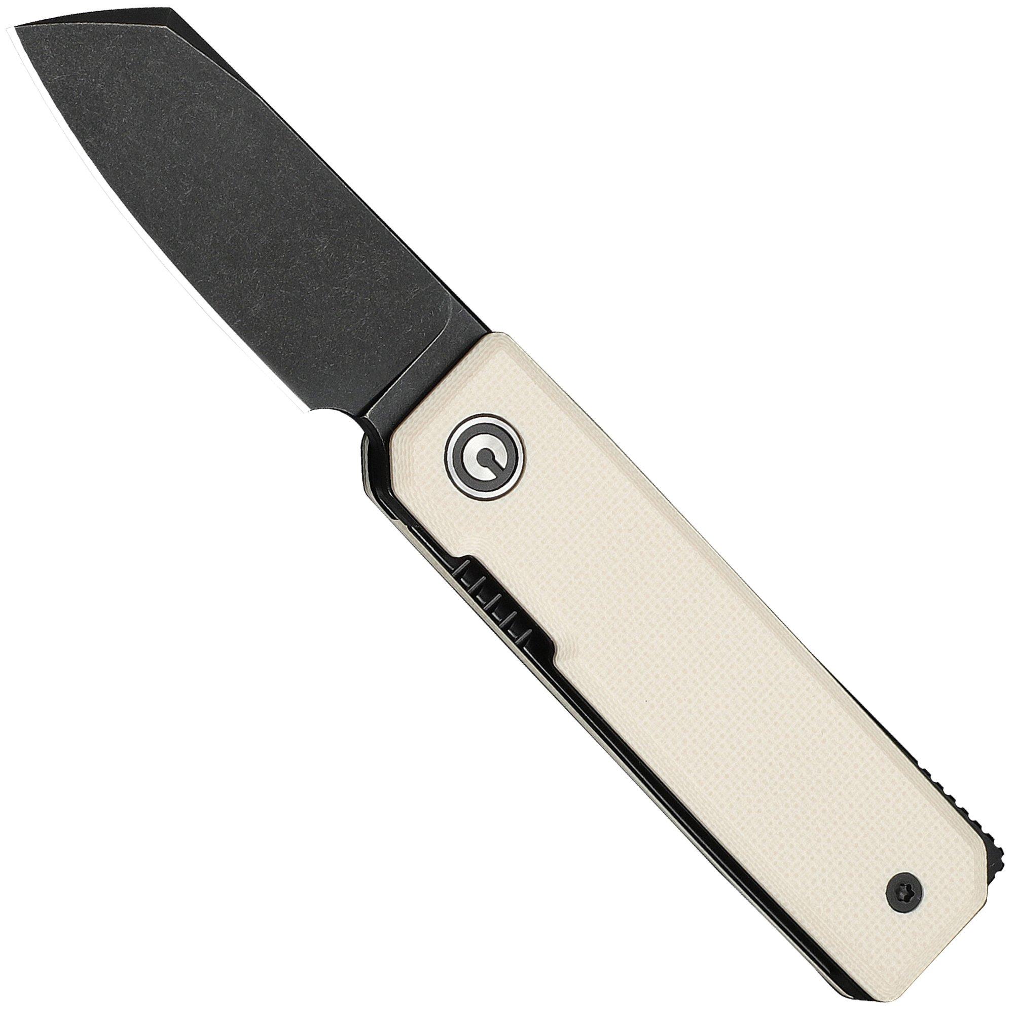 Civivi Kukei C25036-3, Blackwashed Nitro-V, Ivory G10 zakmes, Tashi Bharucha design