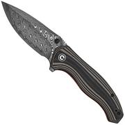 Afbeelding voor Civivi Vyrent C25037B-DS1, Damascus, Black Tan Orange G10 zakmes