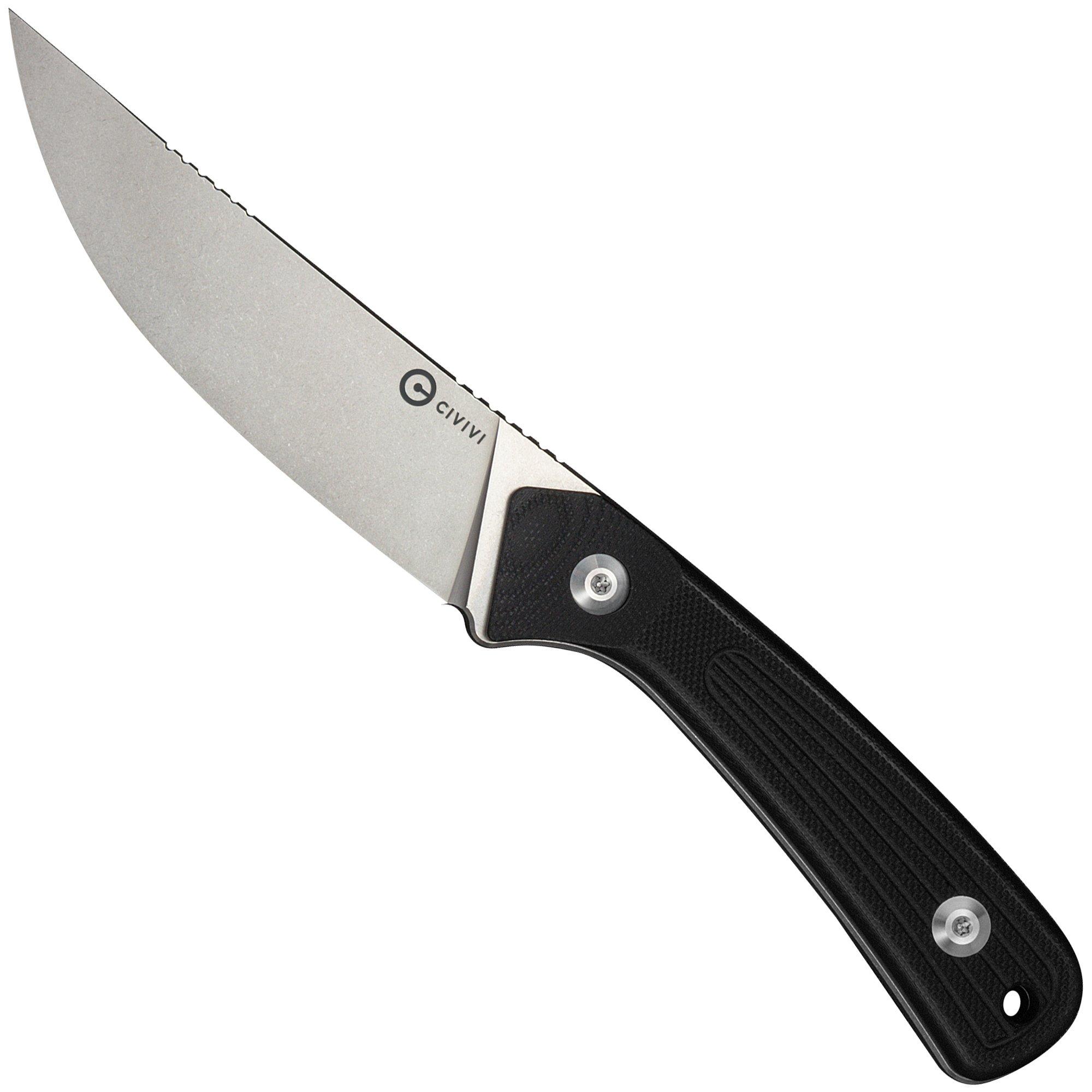 Civivi Carveth C25040-1, Stonewashed AEB-L, Black G10, hunting knife