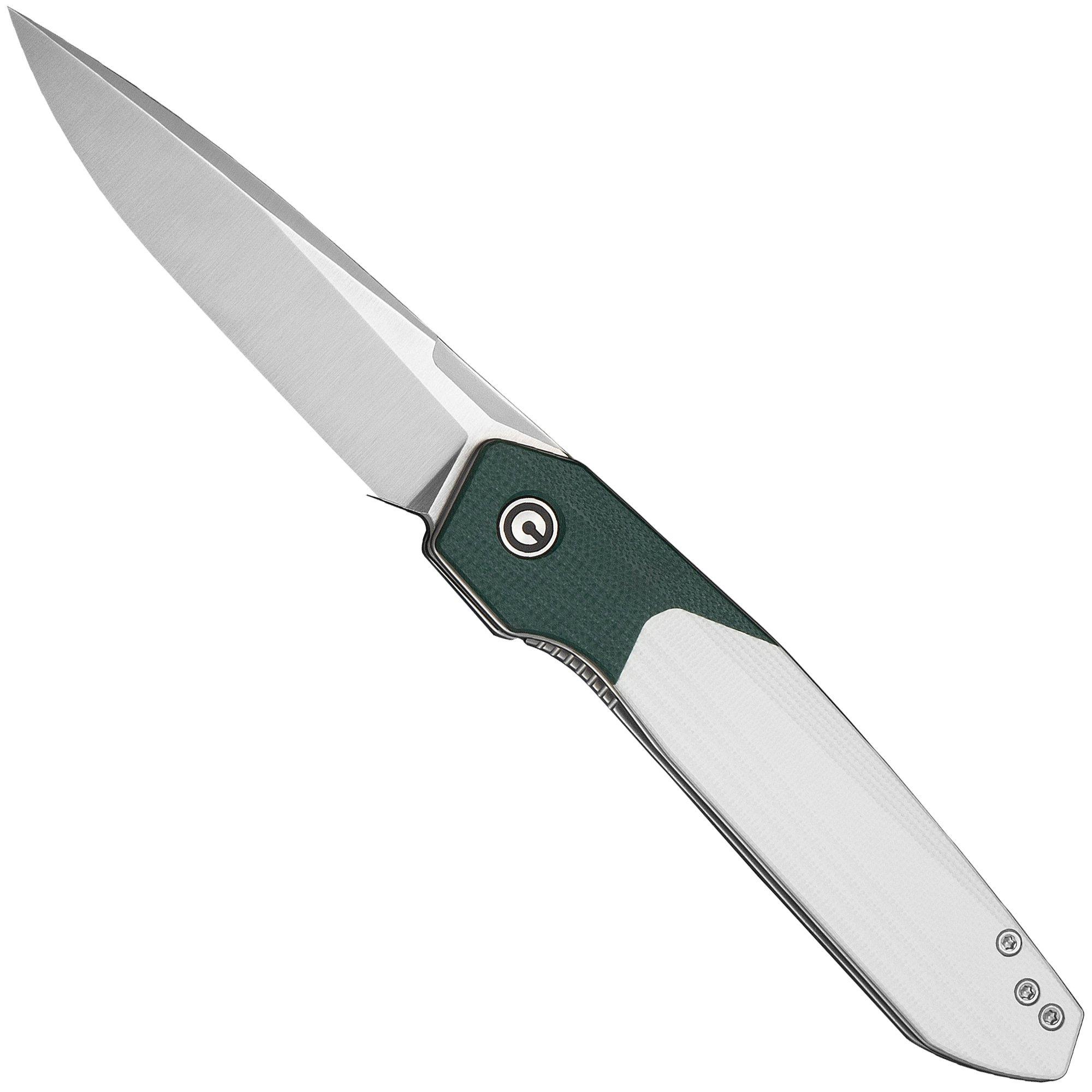 Civivi Brr15 Light C25063-4, Satin Nitro-V, Teal Green / White G10 pocket knife, Rafal Brzeski design