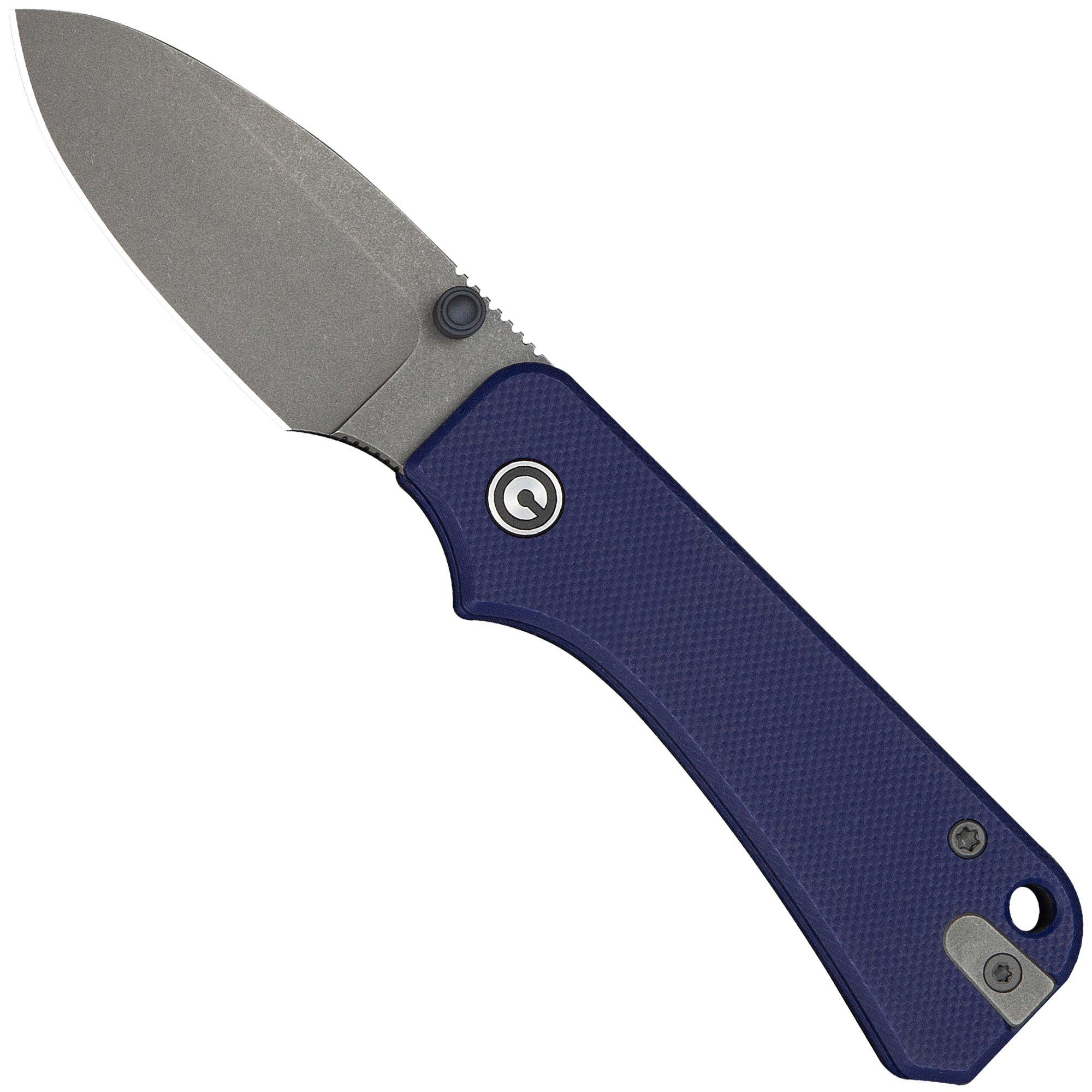 Civivi Baby Banter C25066A-1, Gray Stonewashed Nitro-V, Blue G10 , Slipjoint pocket knife, Ben Petersen design