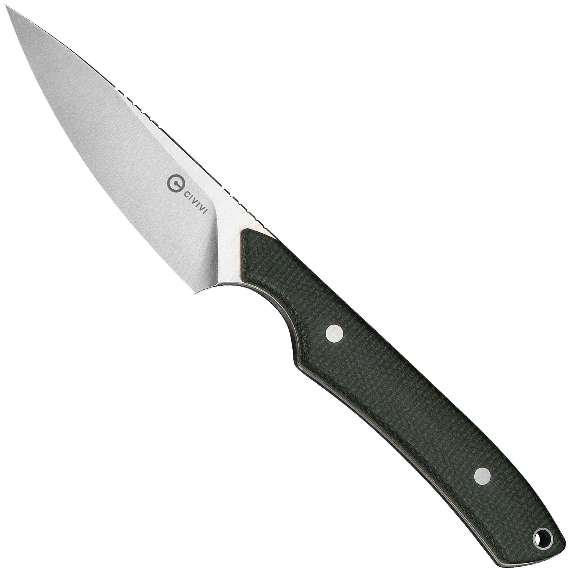 Civivi High Grass Field Knife C25084-2, Satin 14C28N, Green Canvas Micarta, hunting knife, Matt Gentry design