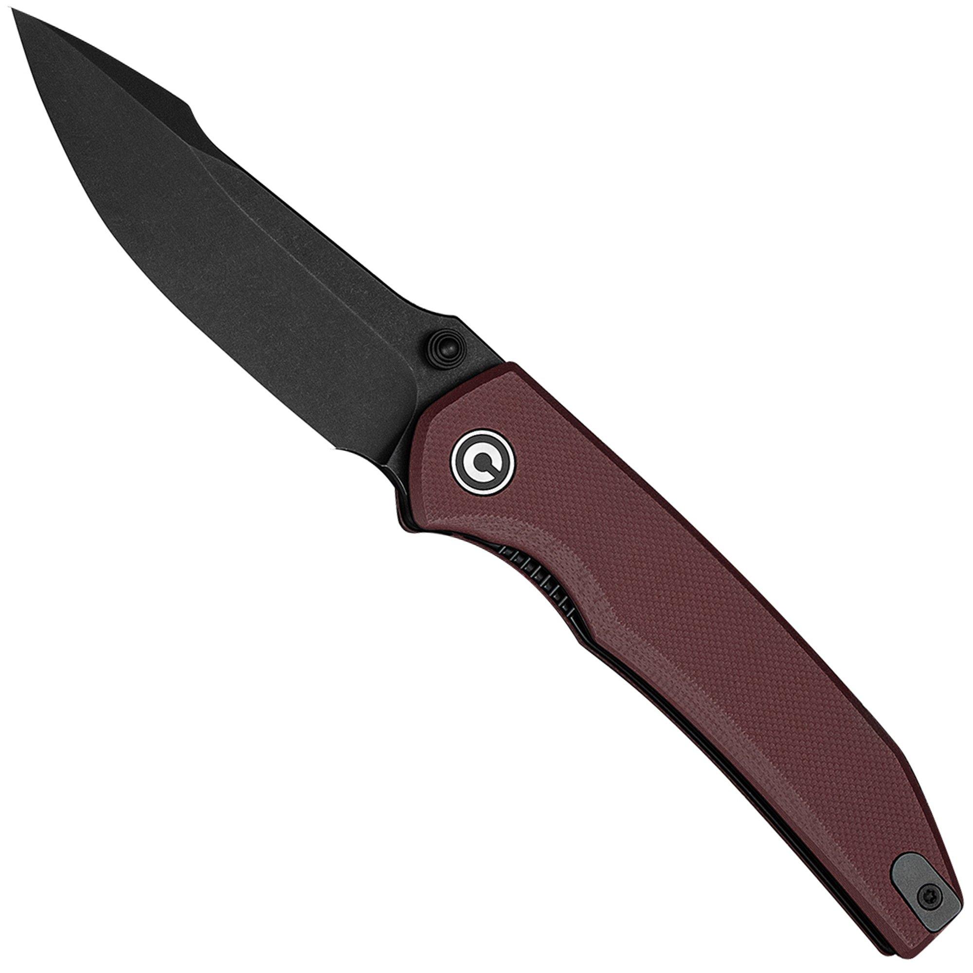 Civivi Ryson-E C25097-1, Blackwashed 14C28N, Burgundy G10 zakmes, Raven The Pirate design