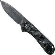 Civivi Elementum C907C-DS2 Damascus, Shredded Silver coltello da tasca in fibra di carbonio