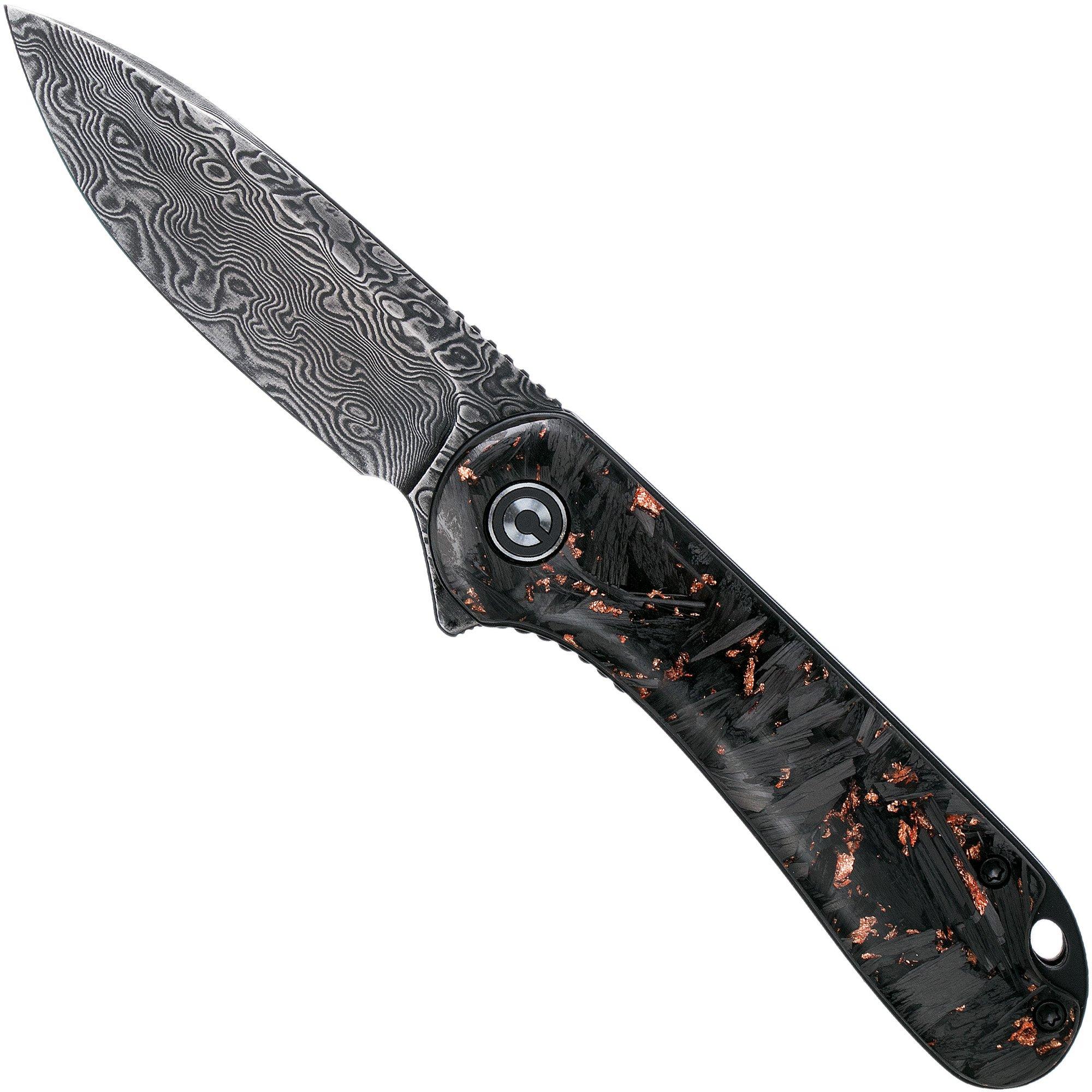 Nóż składany Civivi Elementum C907C-DS3 Damascus, Shredded Copper Carbon Fibre